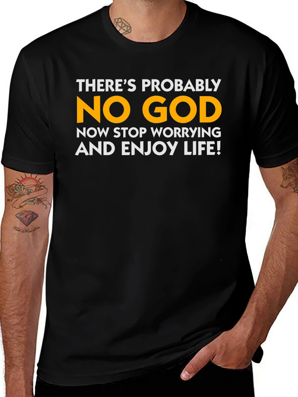 Atheist Humor T-Shirt - Theres Probably No God