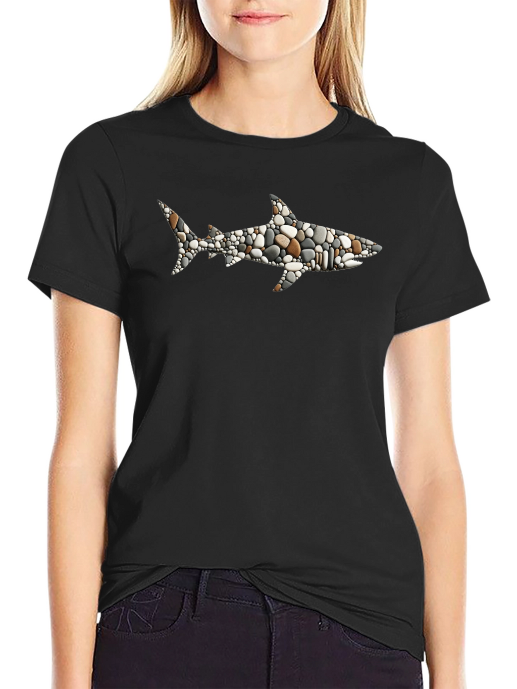 Stone Shark Graphic T-Shirt - Black