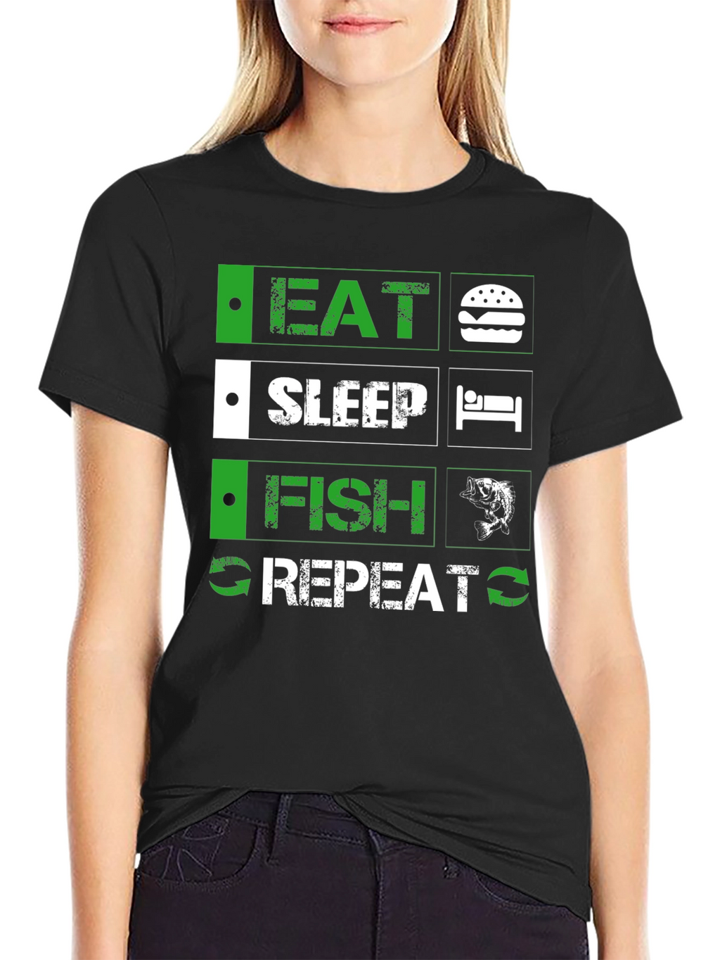 Eat Sleep Fish Repeat Graphic Tee