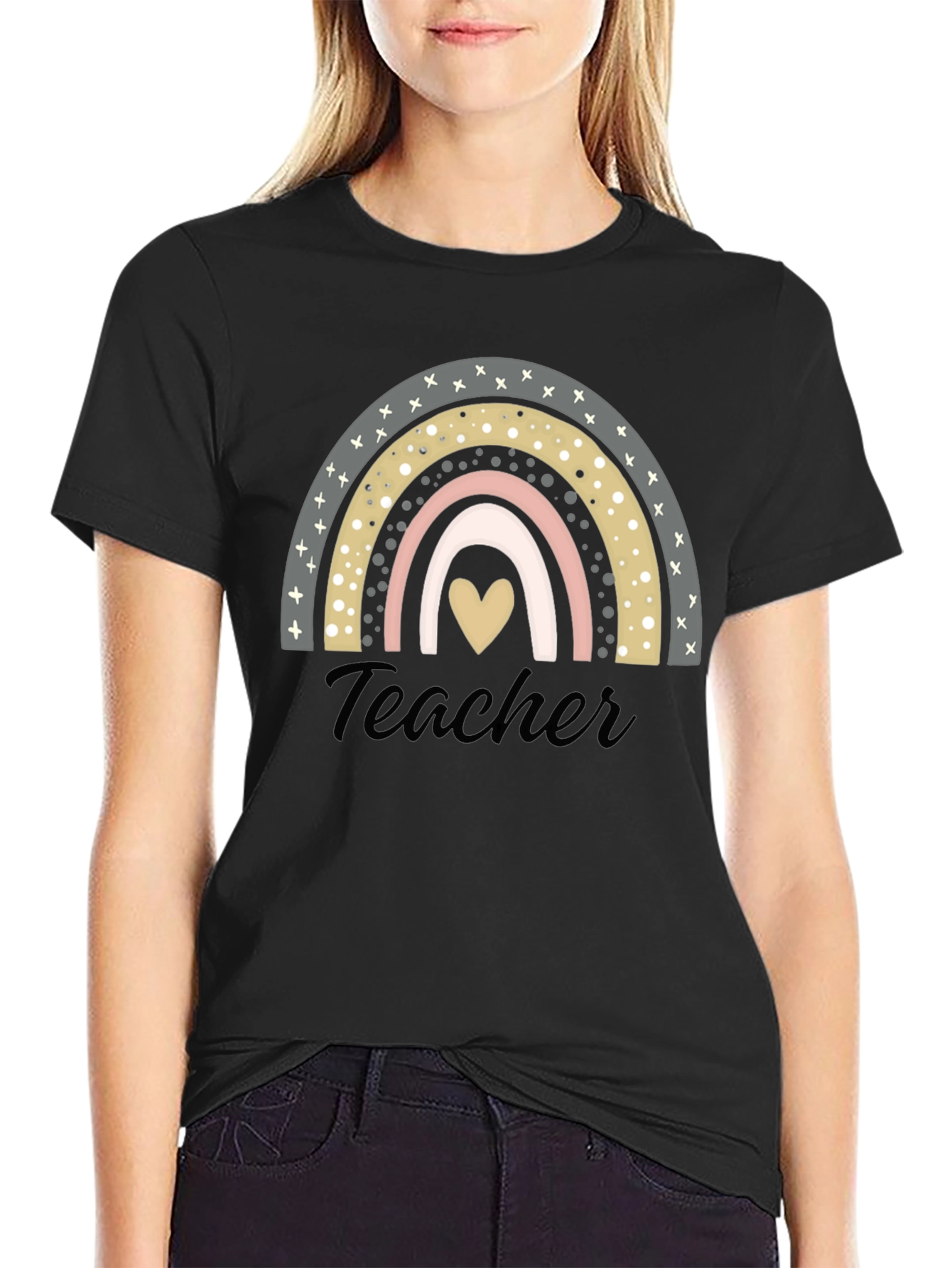 Teacher Rainbow Heart T-Shirt - Unisex