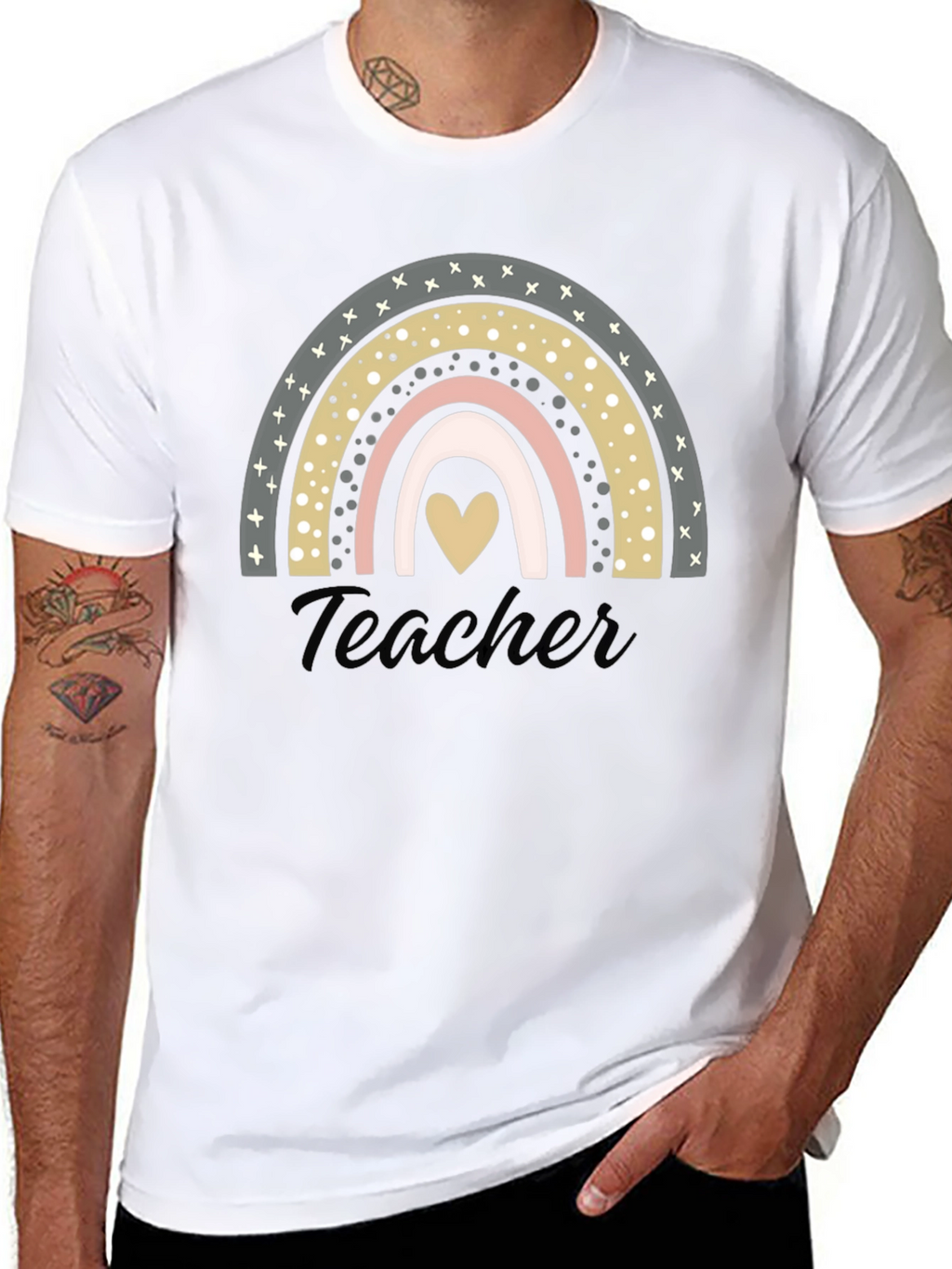 Teacher Rainbow Heart T-Shirt - Unisex