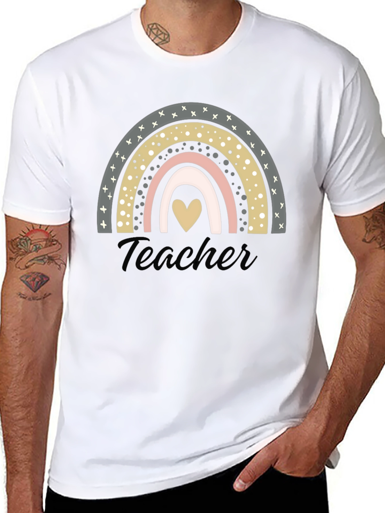 Teacher Rainbow Heart T-Shirt - Unisex