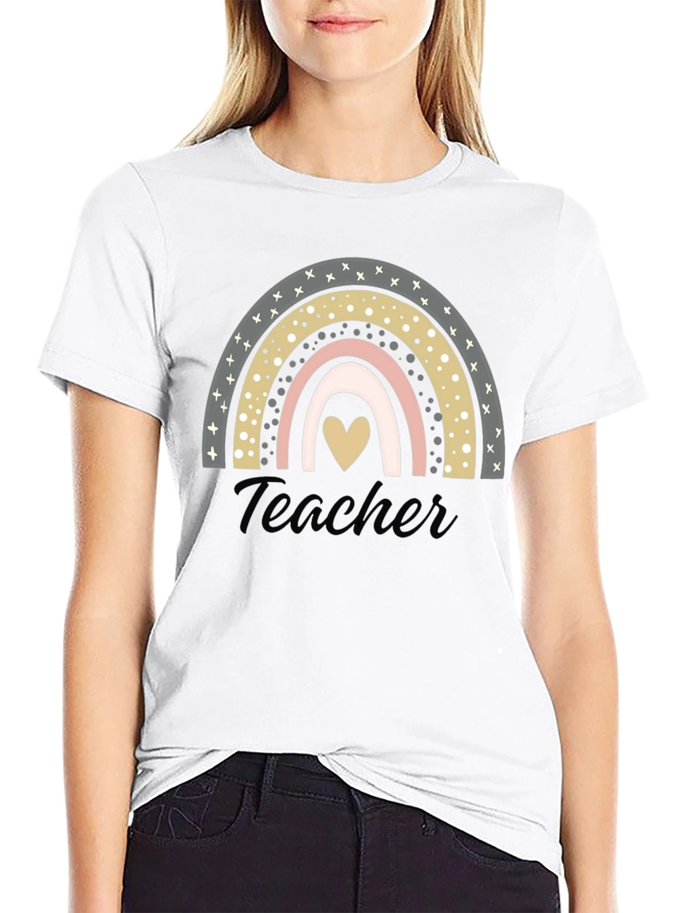 Teacher Rainbow Heart T-Shirt - Unisex