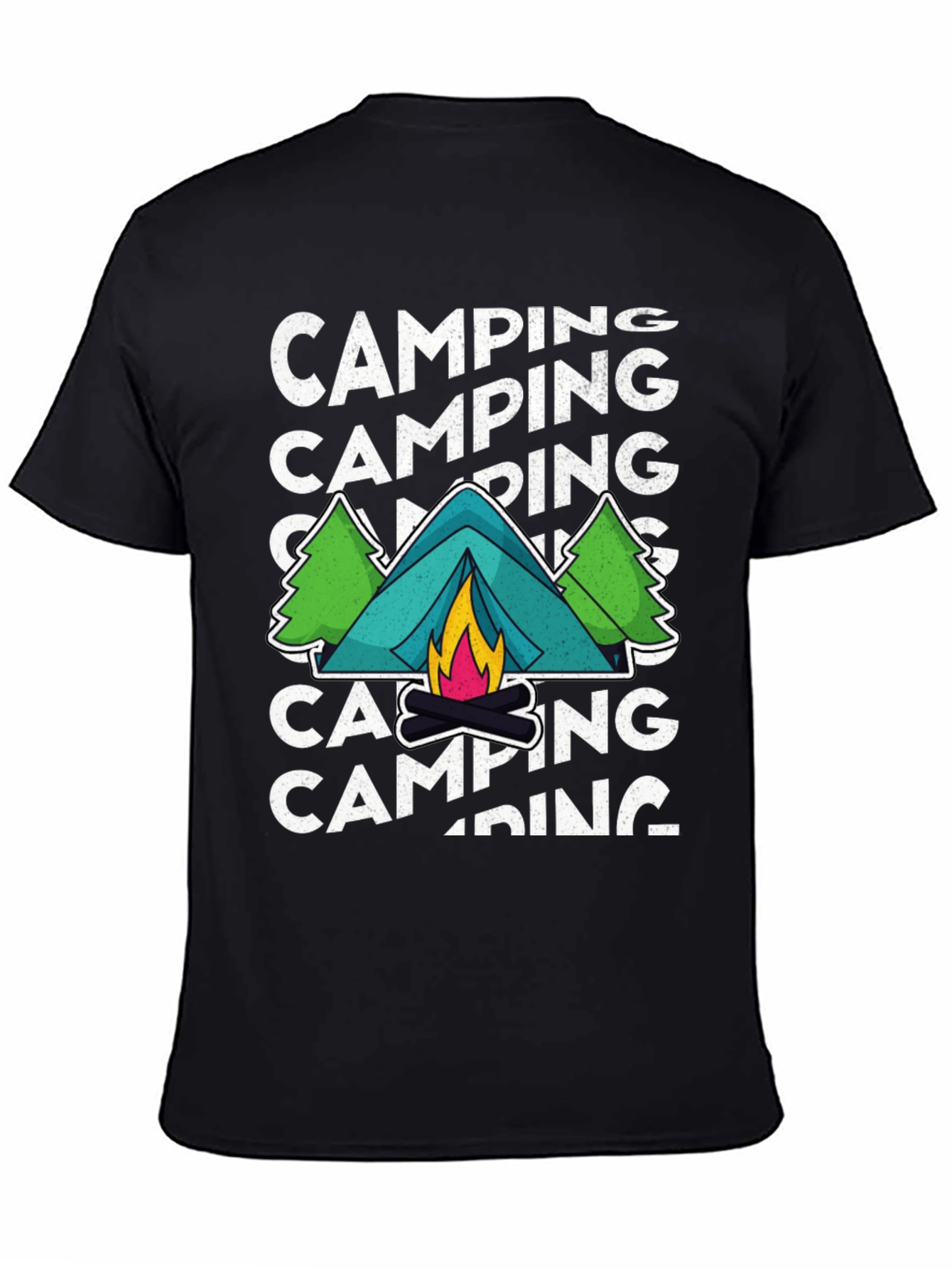 Camping Adventure Graphic Tee - Black