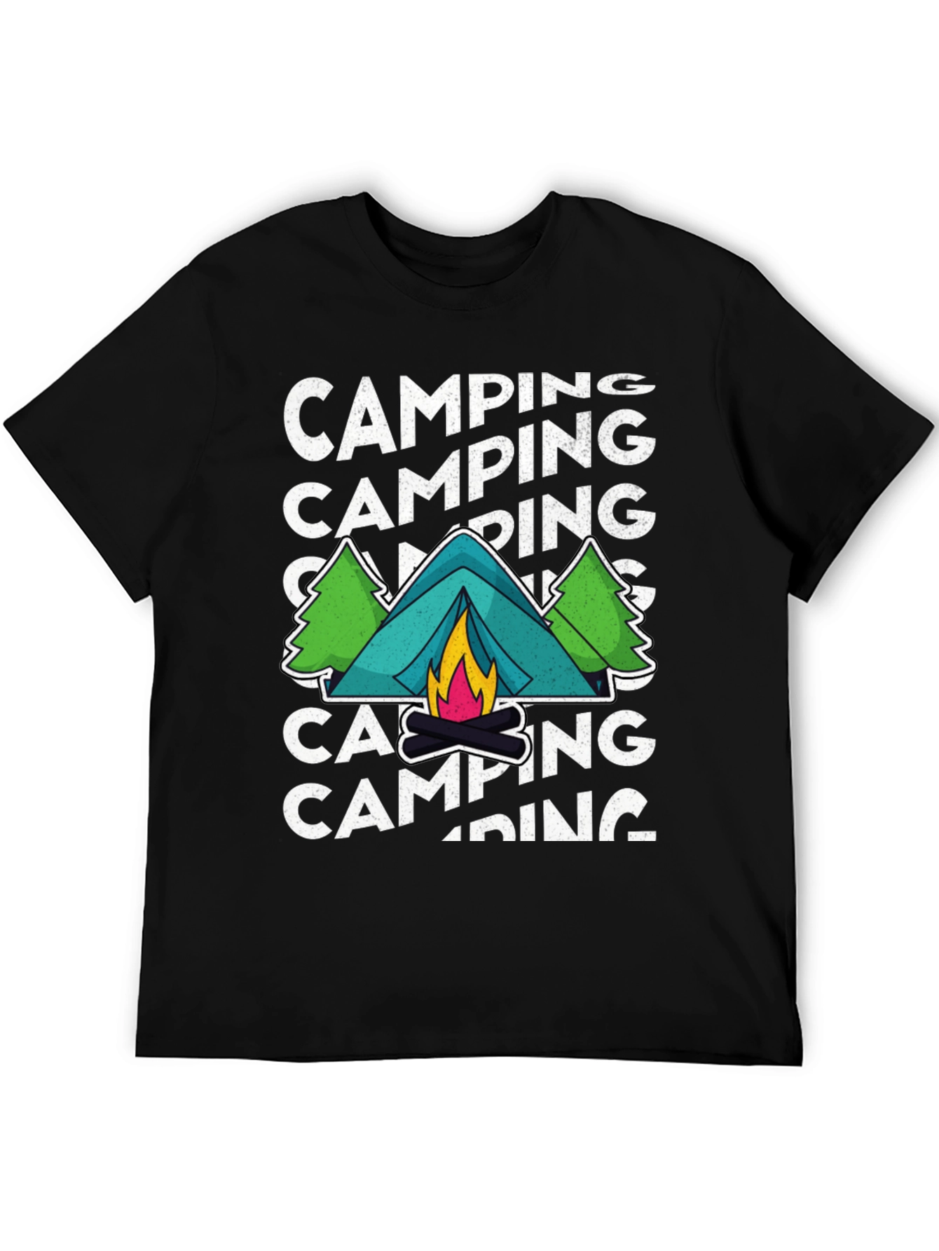 Camping Adventure Graphic Tee - Black