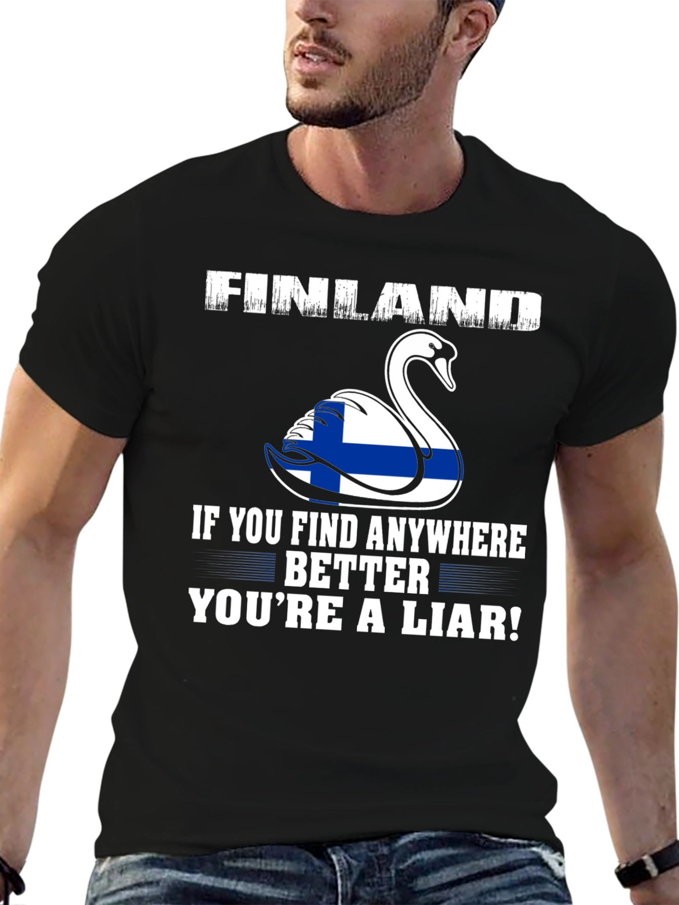 Finland Flag Swan Graphic T-Shirt