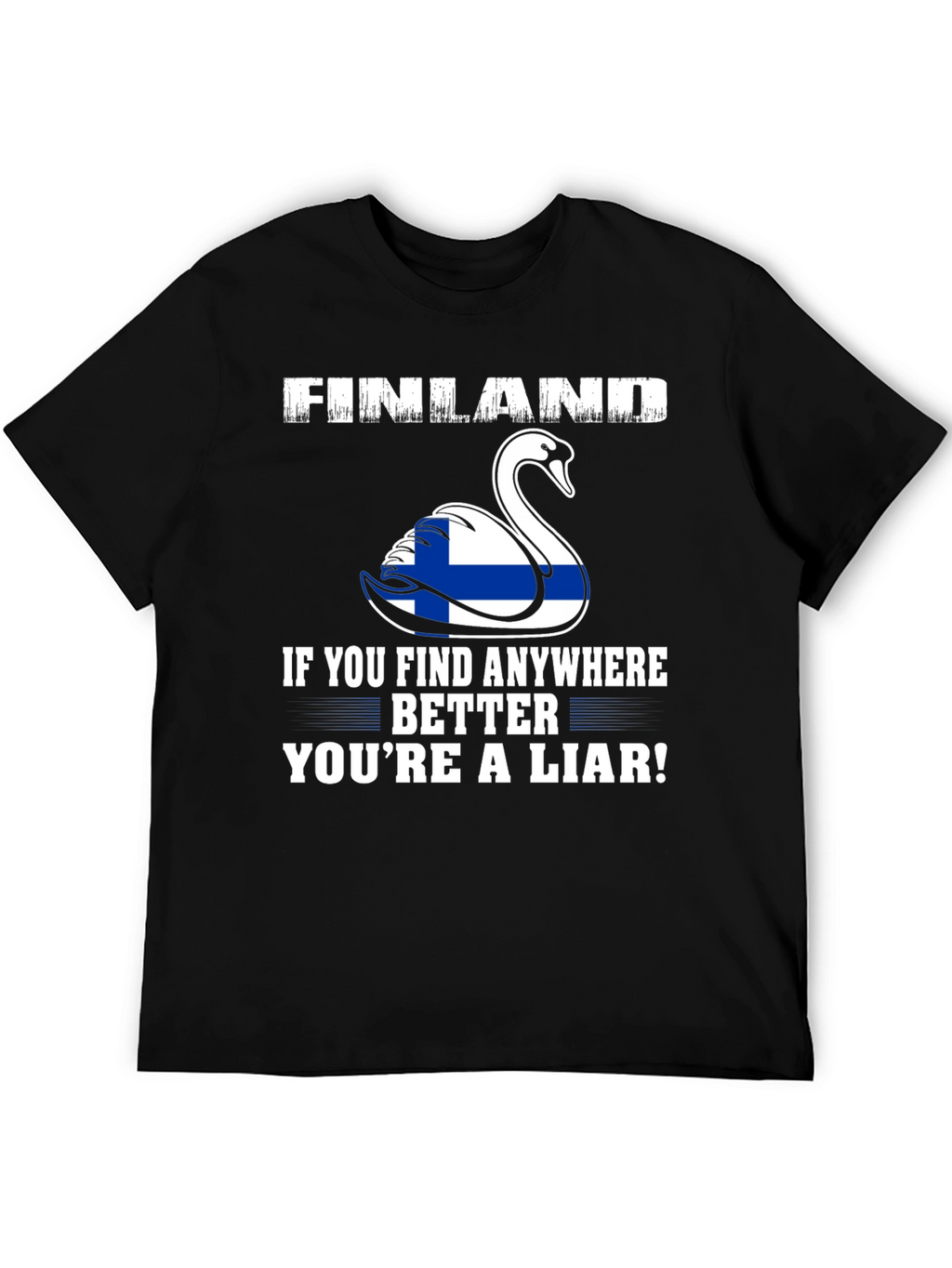 Finland Flag Swan Graphic T-Shirt