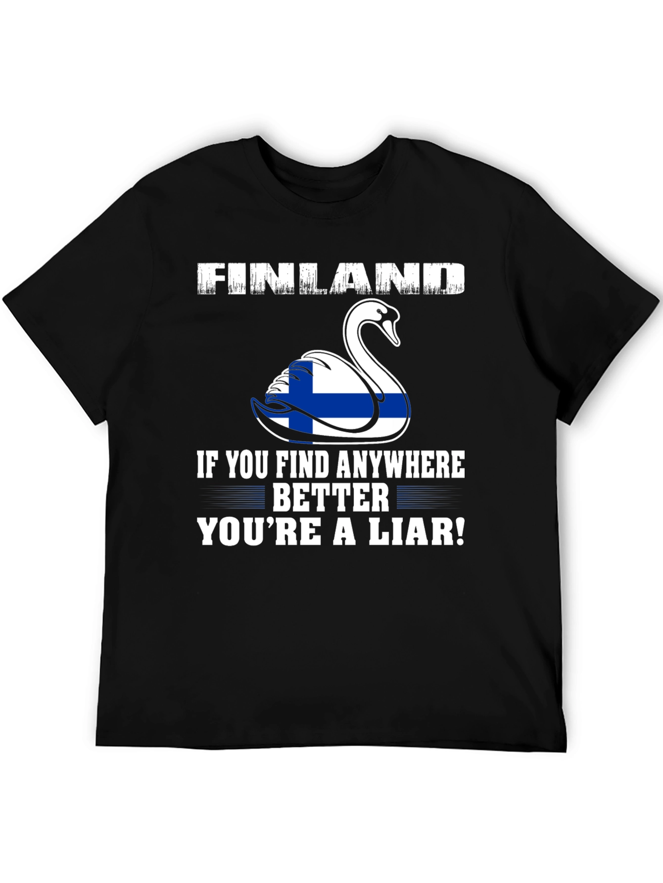 Finland Flag Swan Graphic T-Shirt