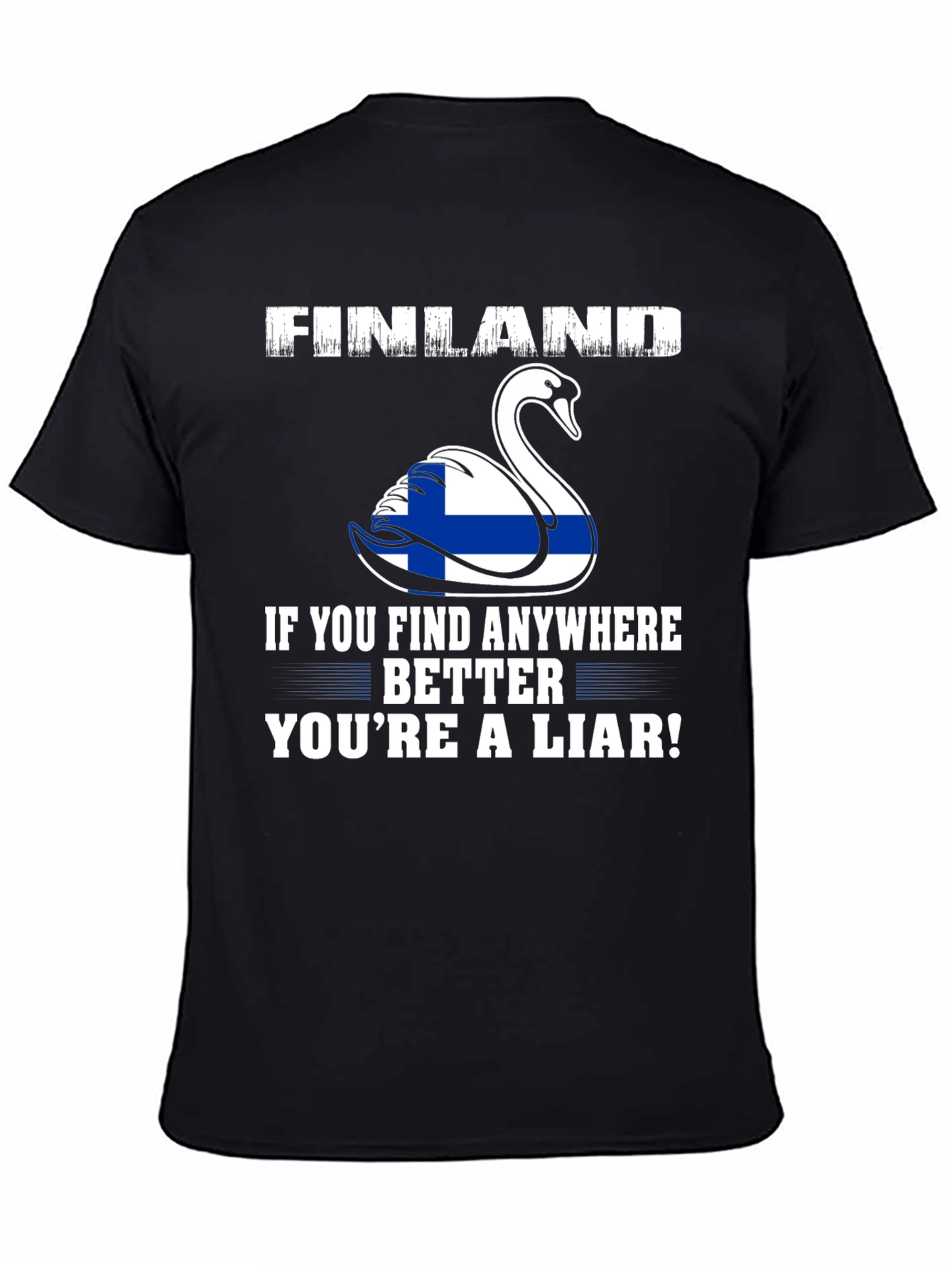 Finland Flag Swan Graphic T-Shirt