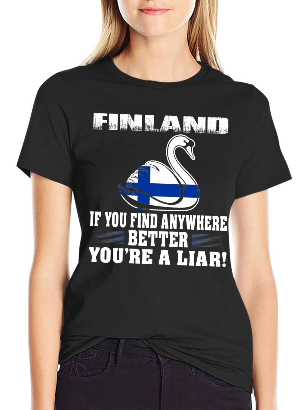 Finland Flag Swan Graphic T-Shirt