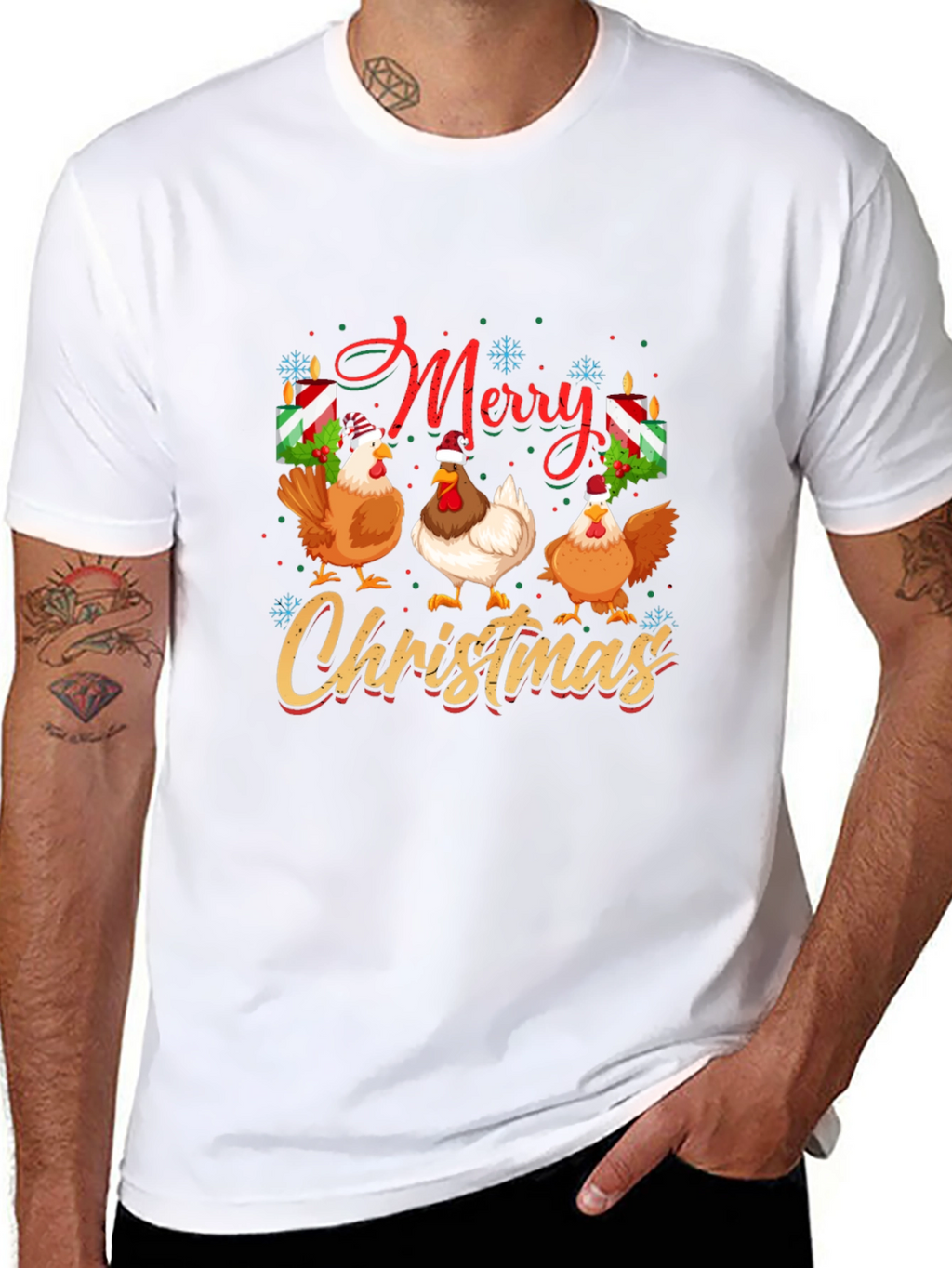 Merry Christmas Chickens T-Shirt