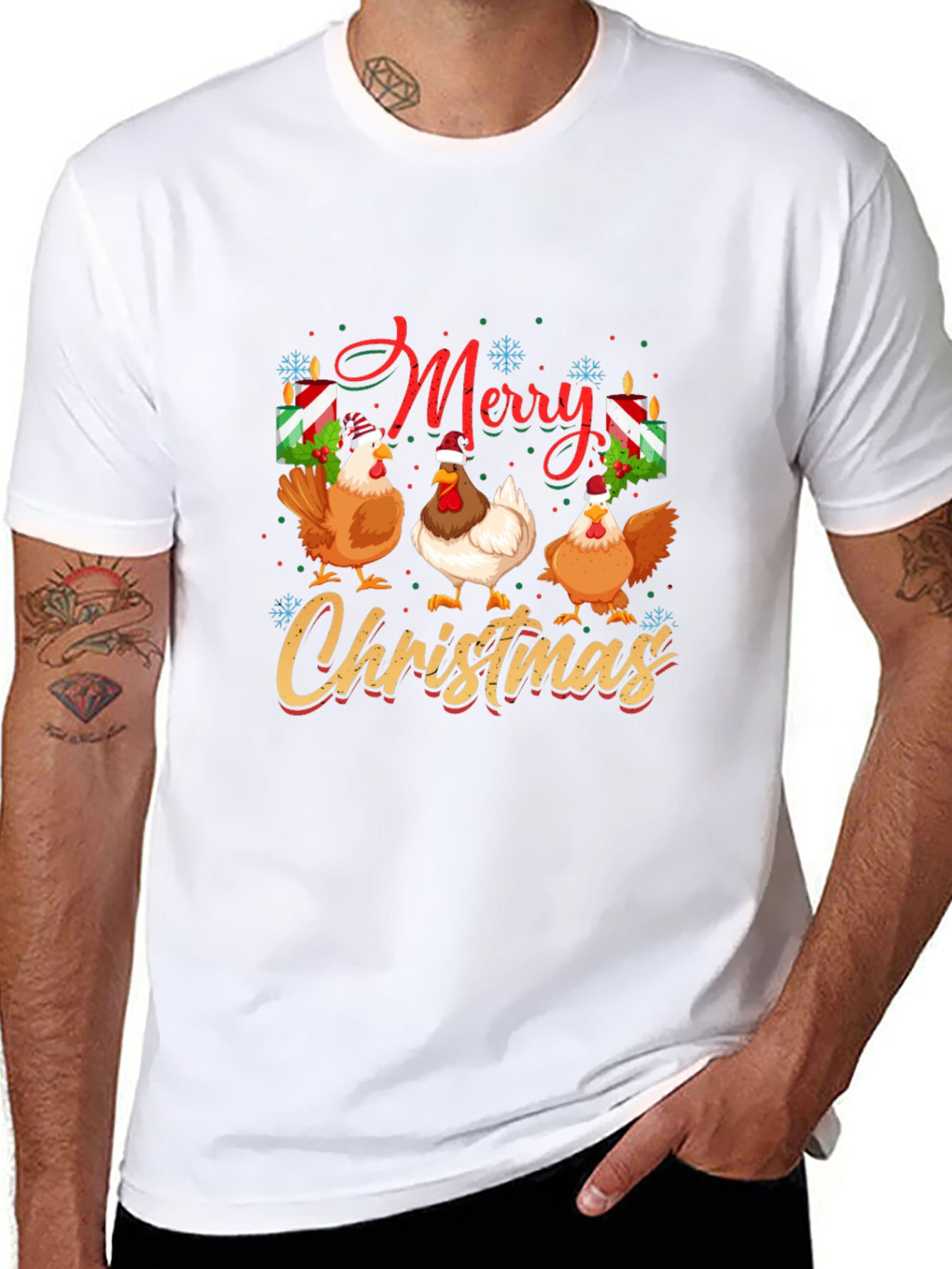 Merry Christmas Chickens T-Shirt