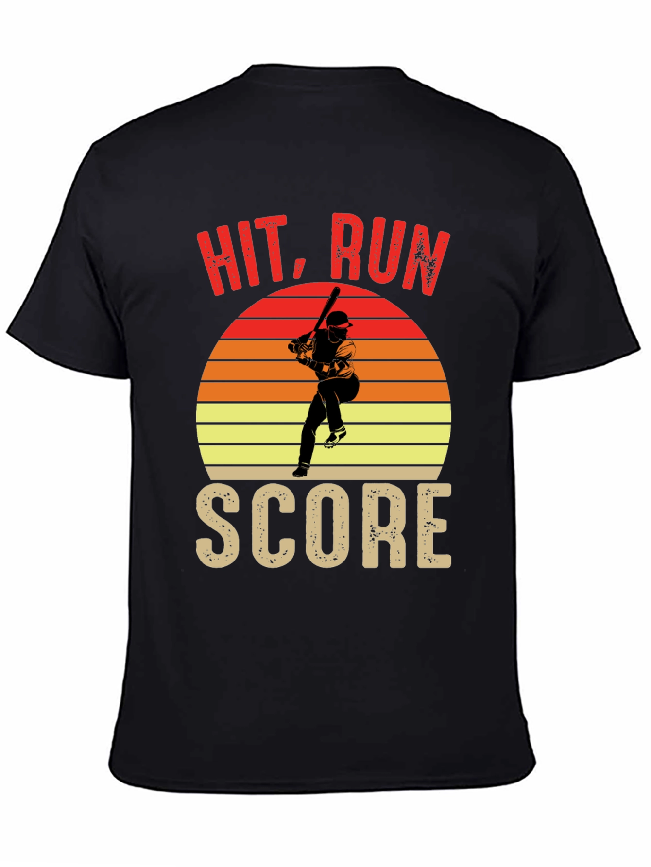 Hit Run Score Graphic T-Shirt Baseball Fan