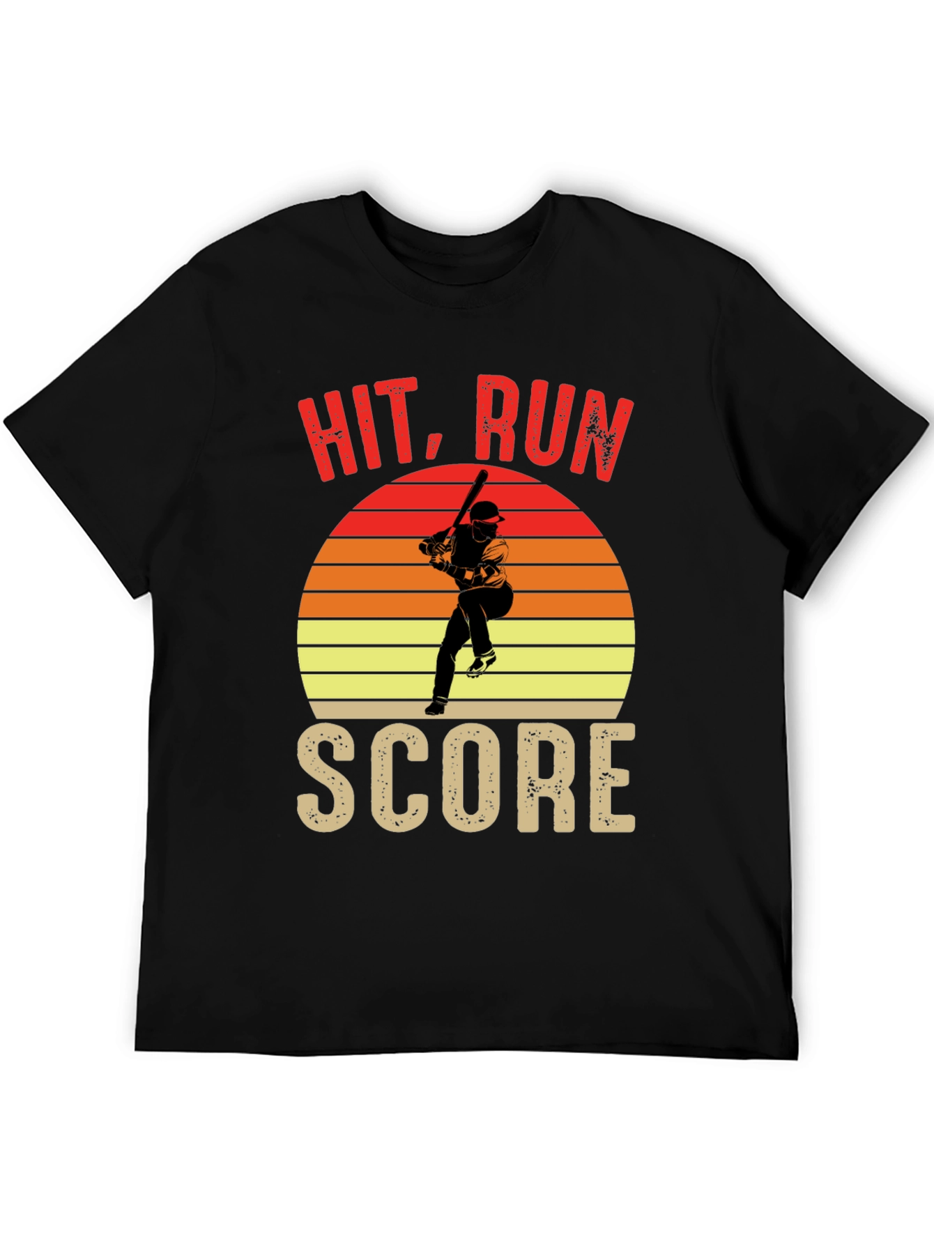 Hit Run Score Graphic T-Shirt Baseball Fan