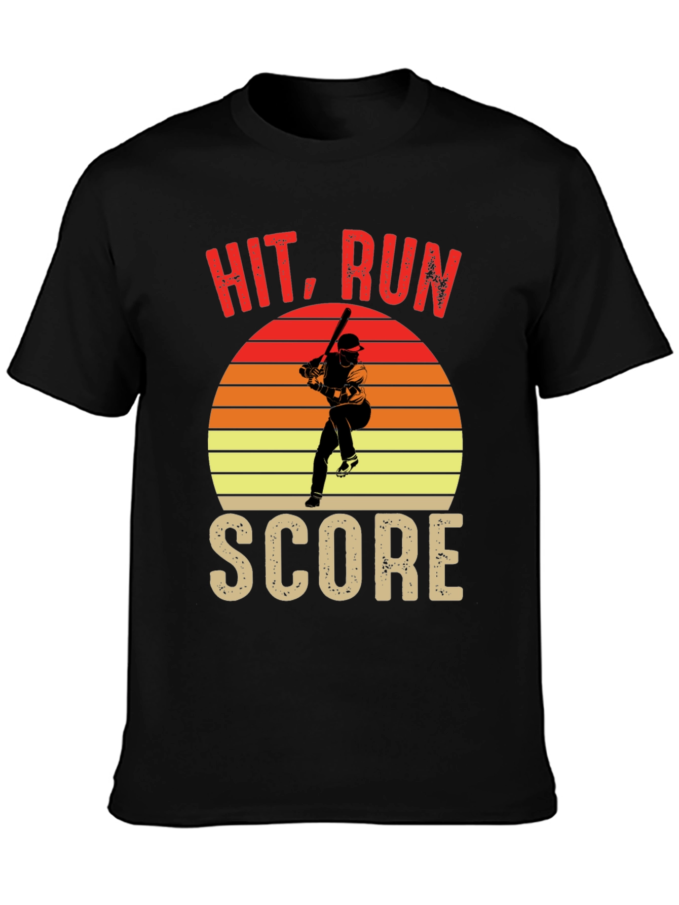 Hit Run Score Graphic T-Shirt Baseball Fan