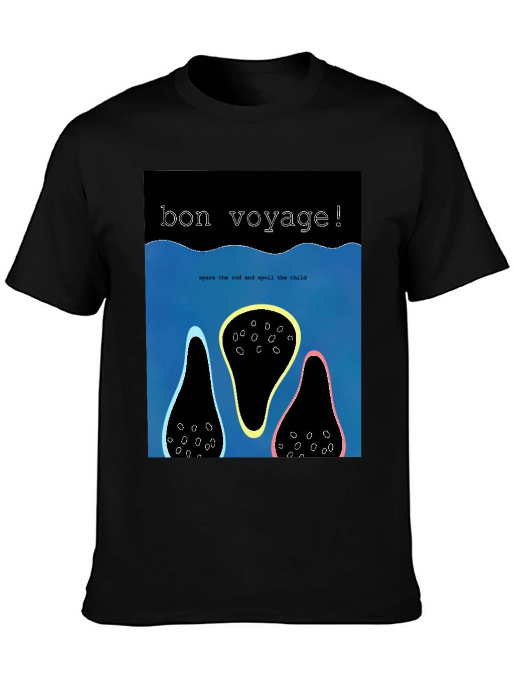 Bon Voyage Graphic Tee - Black Cotton Blend