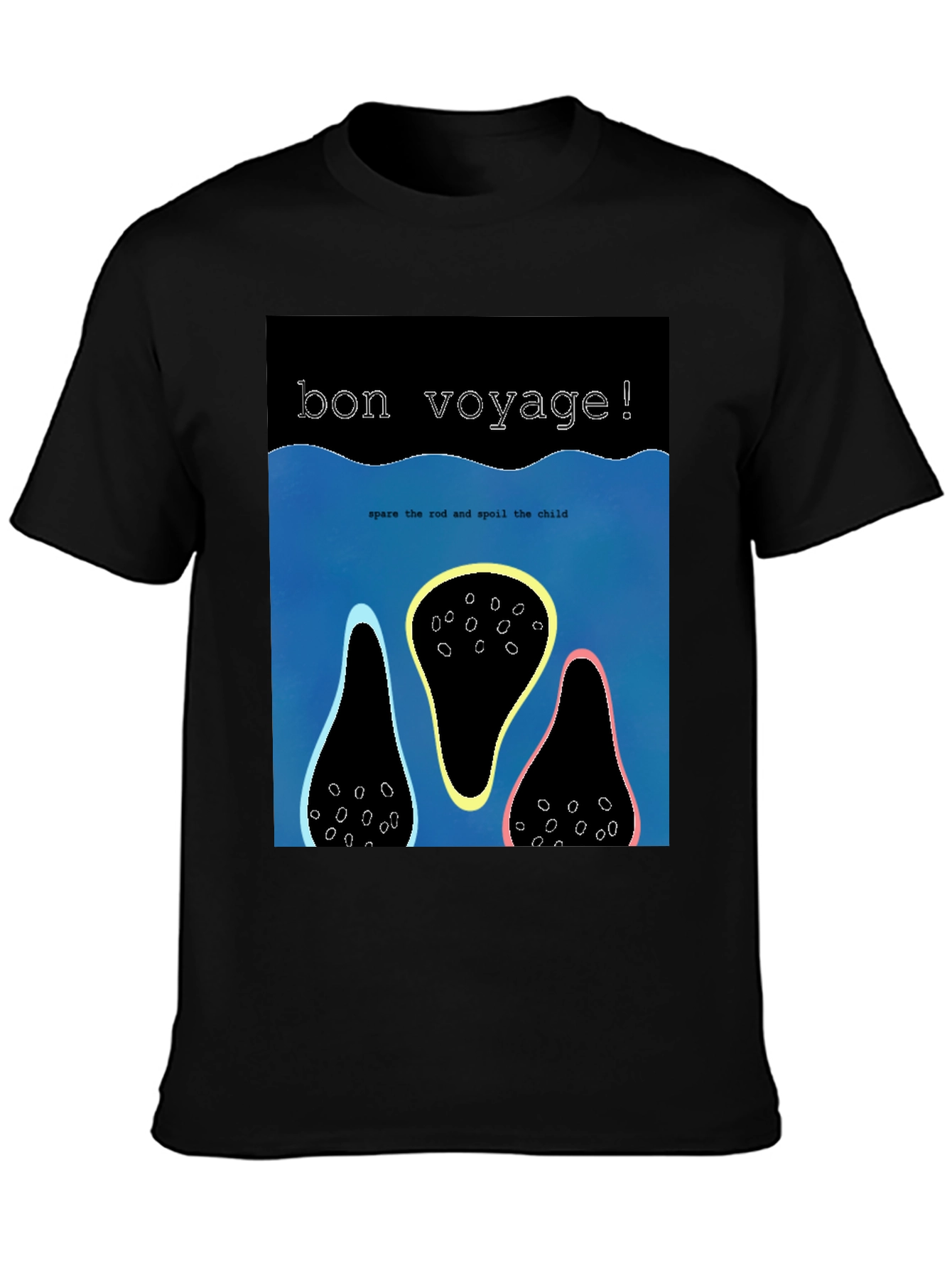 Bon Voyage Graphic Tee - Black Cotton Blend