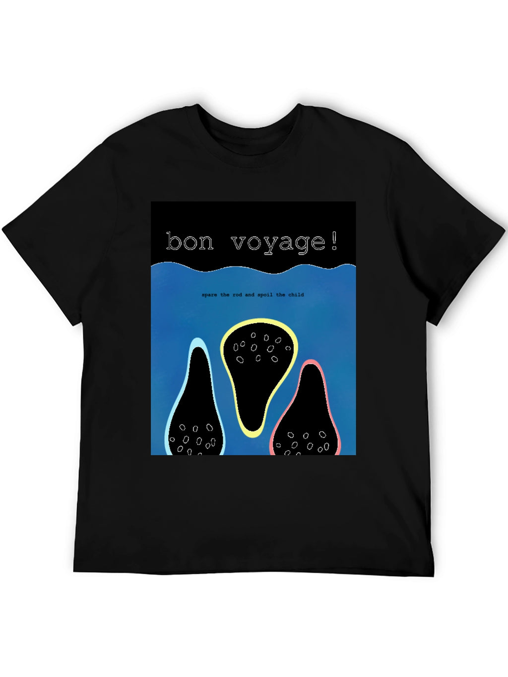 Bon Voyage Graphic Tee - Black Cotton Blend
