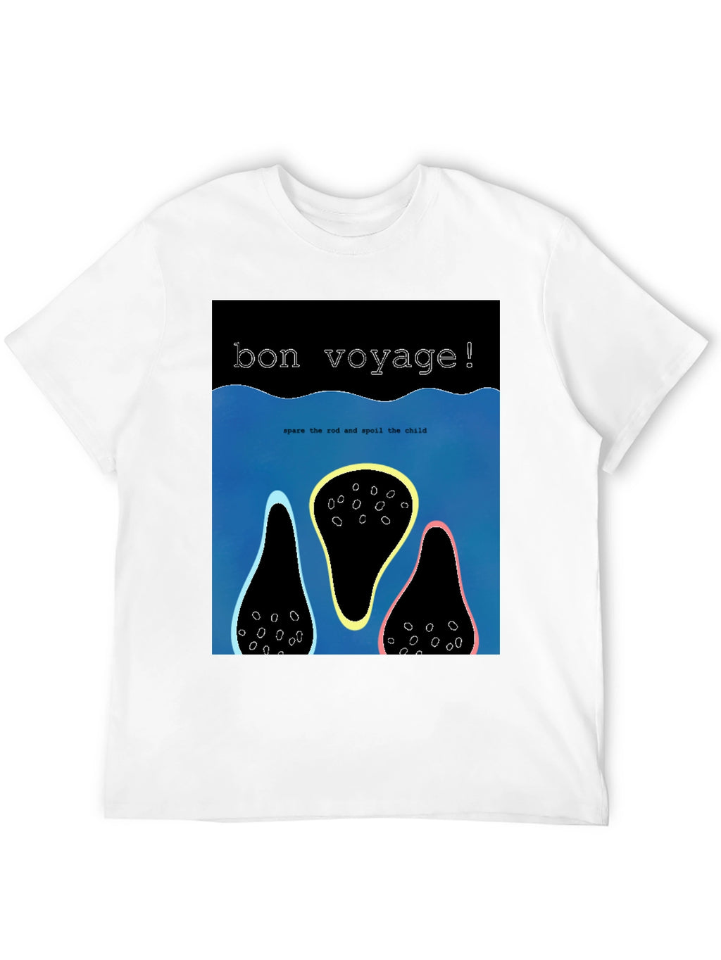 Bon Voyage Graphic Tee - Black Cotton Blend