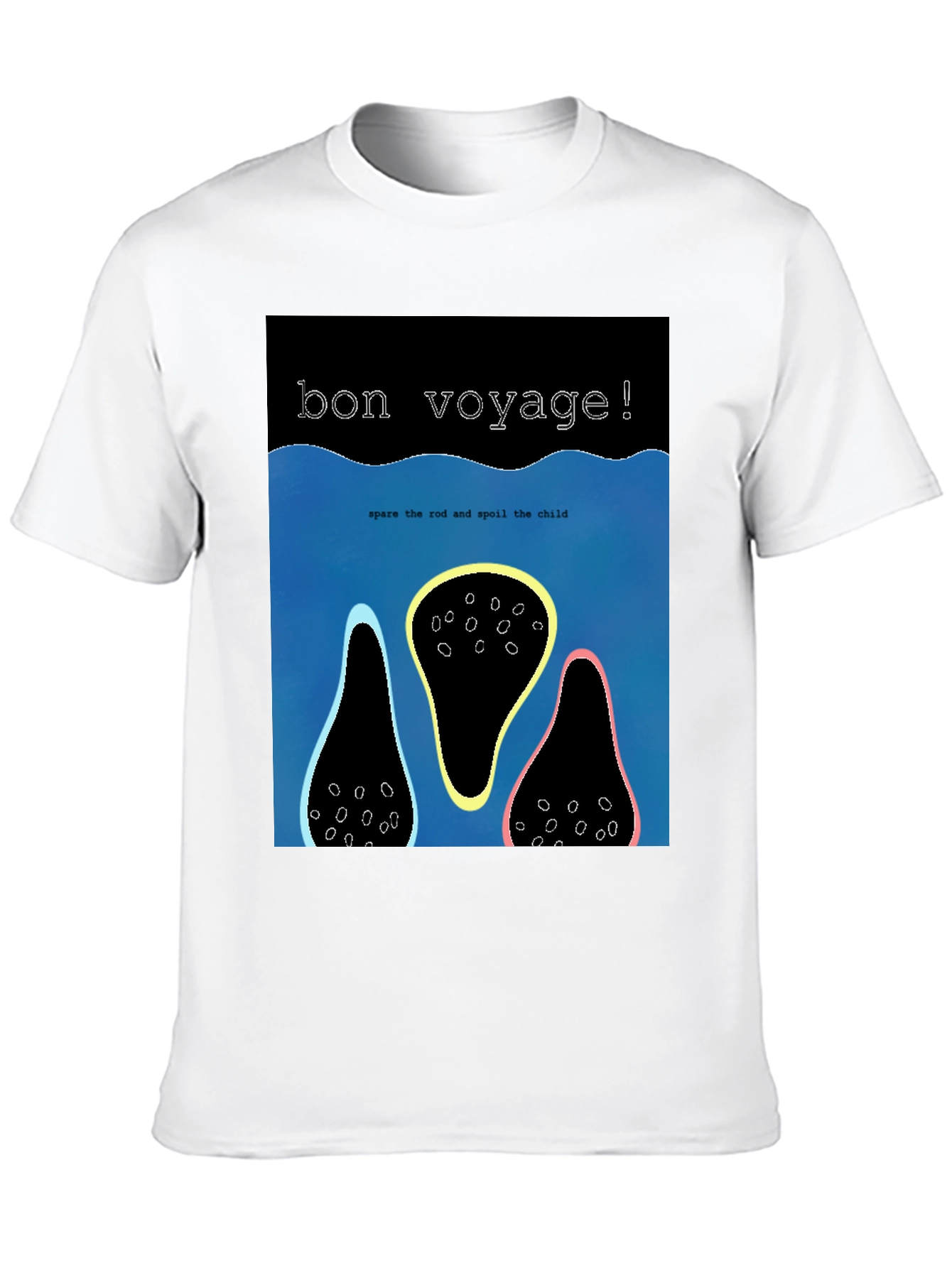 Bon Voyage Graphic Tee - Black Cotton Blend