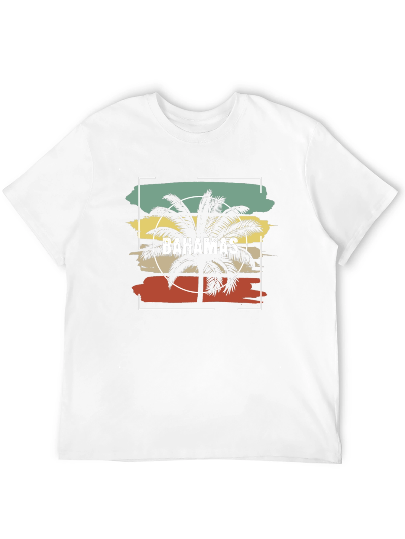 Bahamas Palm Tree Graphic Tee - Retro Style T-Shirt