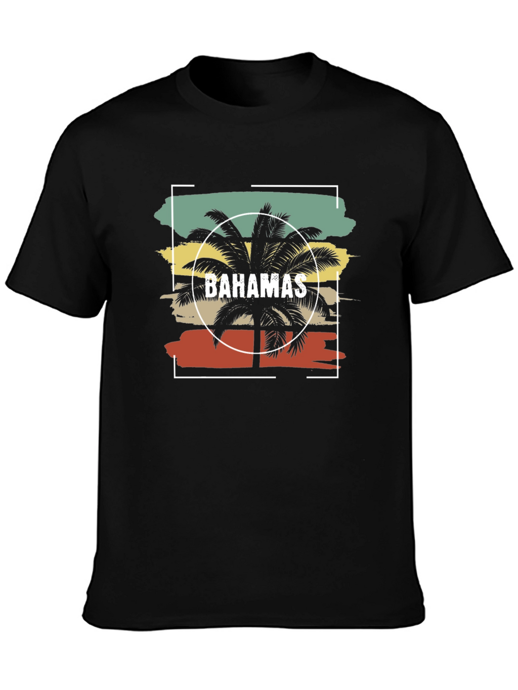 Bahamas Palm Tree Graphic Tee - Retro Style T-Shirt