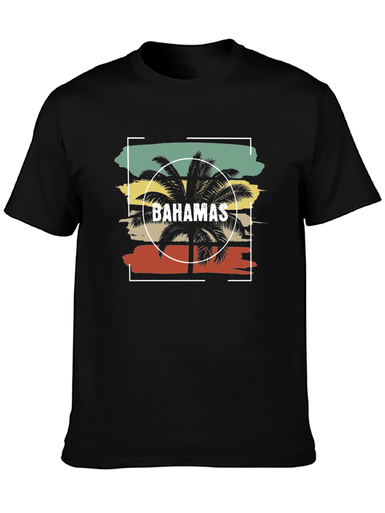 Bahamas Palm Tree Graphic Tee - Retro Style T-Shirt