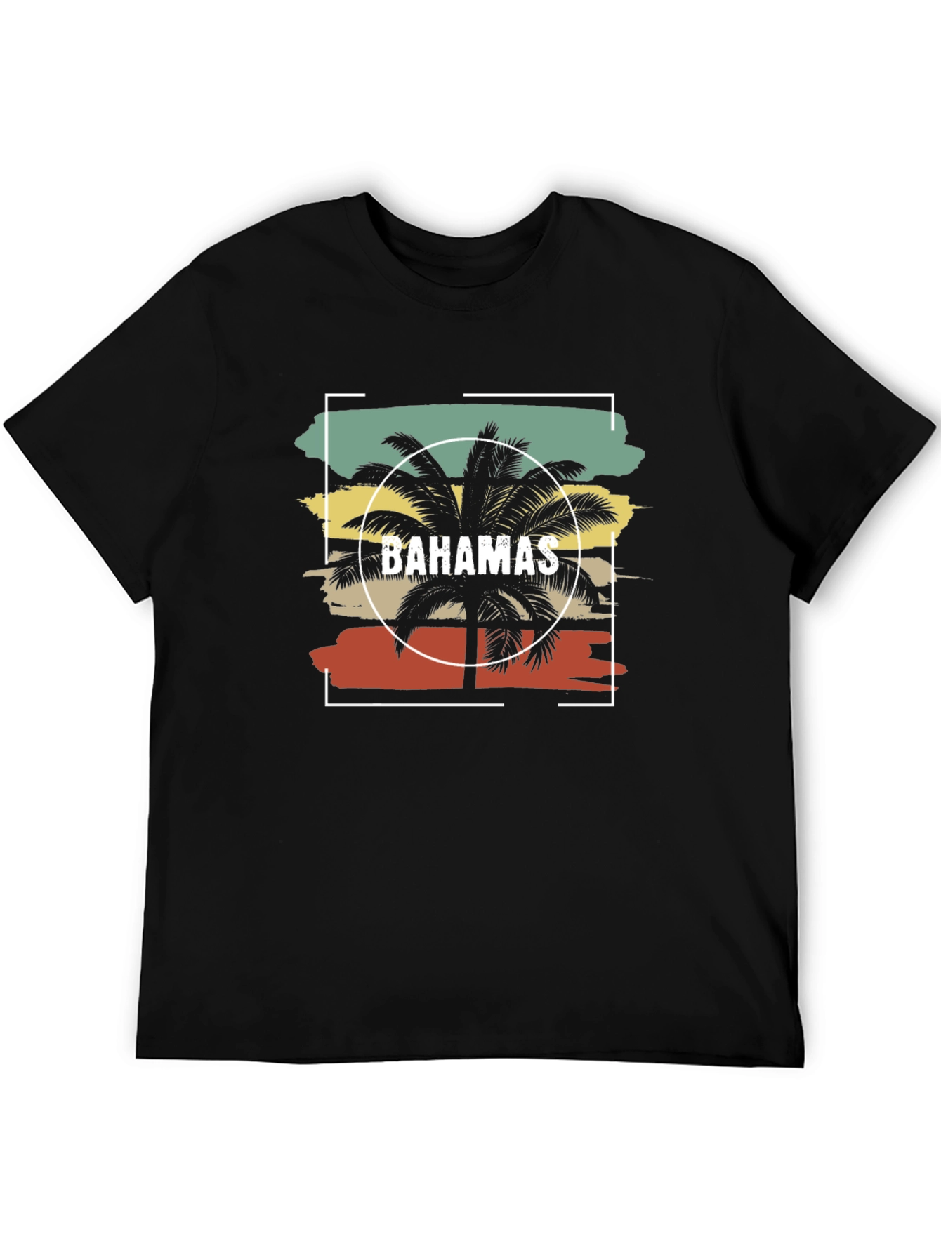 Bahamas Palm Tree Graphic Tee - Retro Style T-Shirt
