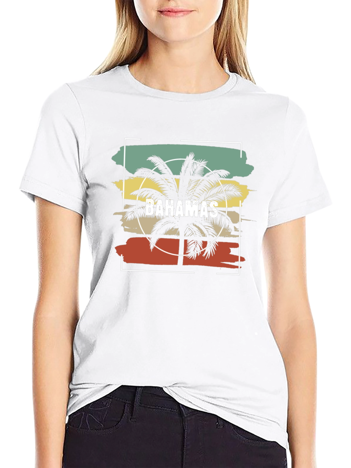Bahamas Palm Tree Graphic Tee - Retro Style T-Shirt