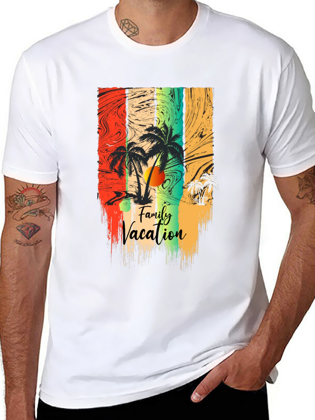 Family Vacation Palm Tree Graphic Tee
