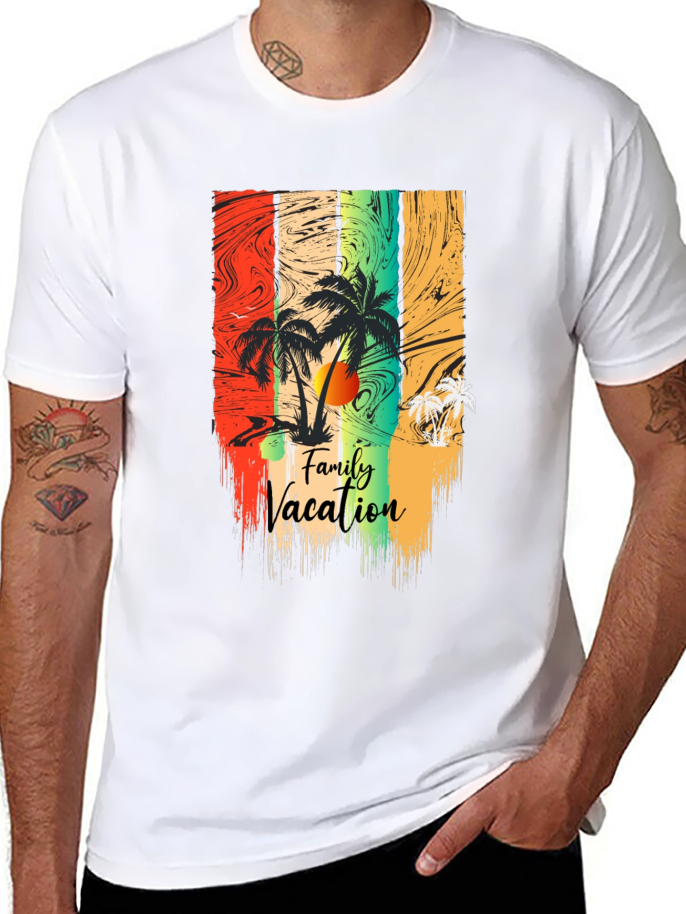 Family Vacation Palm Tree Graphic Tee