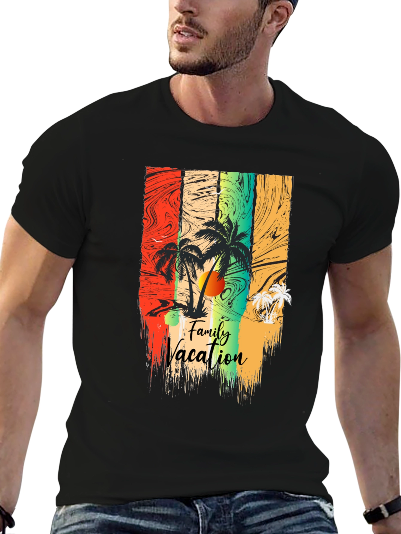 Family Vacation Palm Tree Graphic Tee