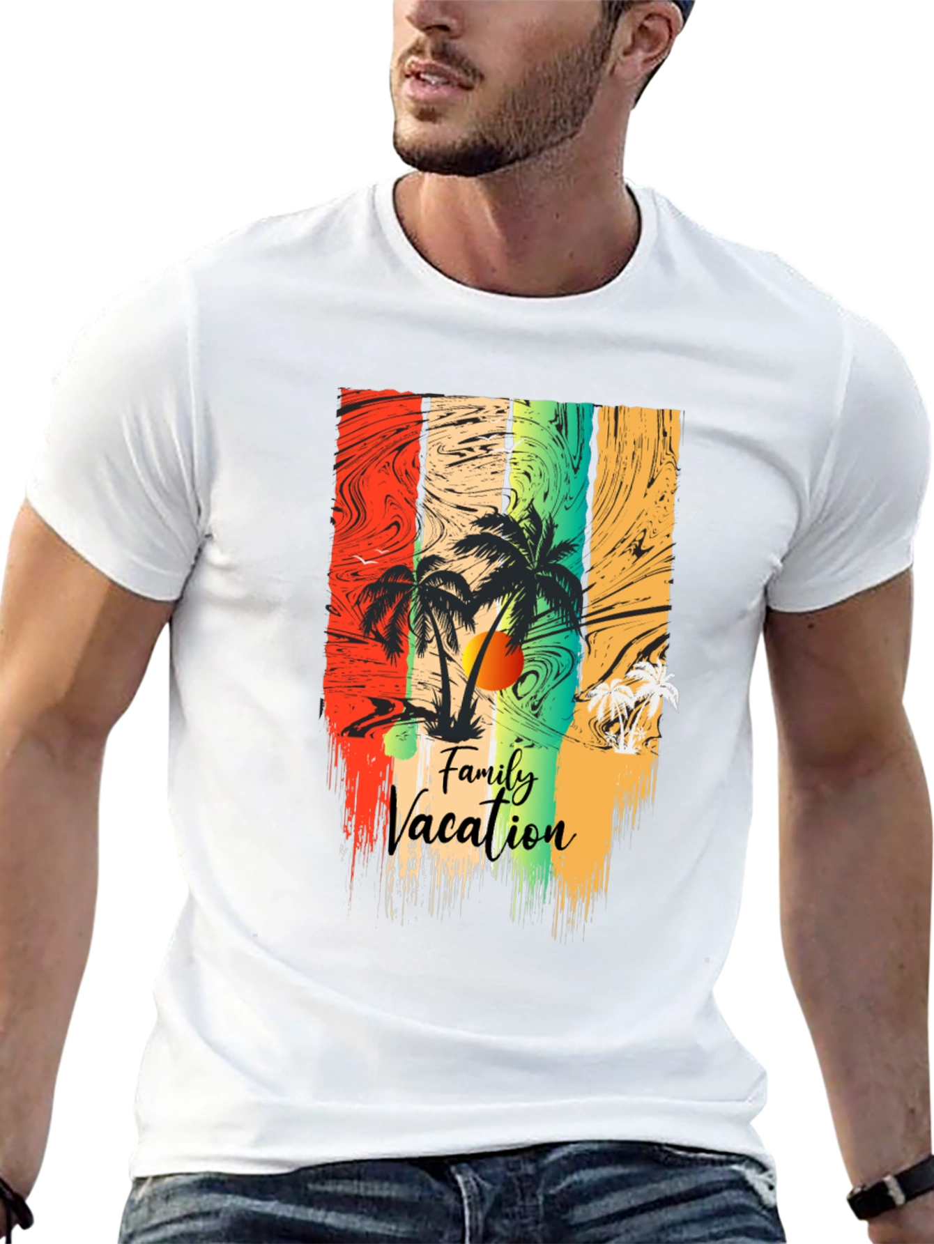 Family Vacation Palm Tree Graphic Tee
