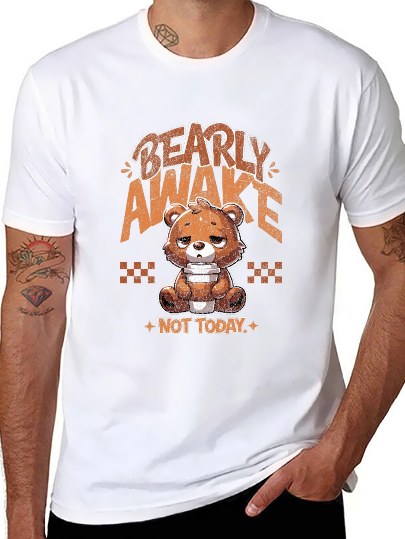 Bearly Awake Graphic Tee - Funny Sleepy Bear T-Shirt