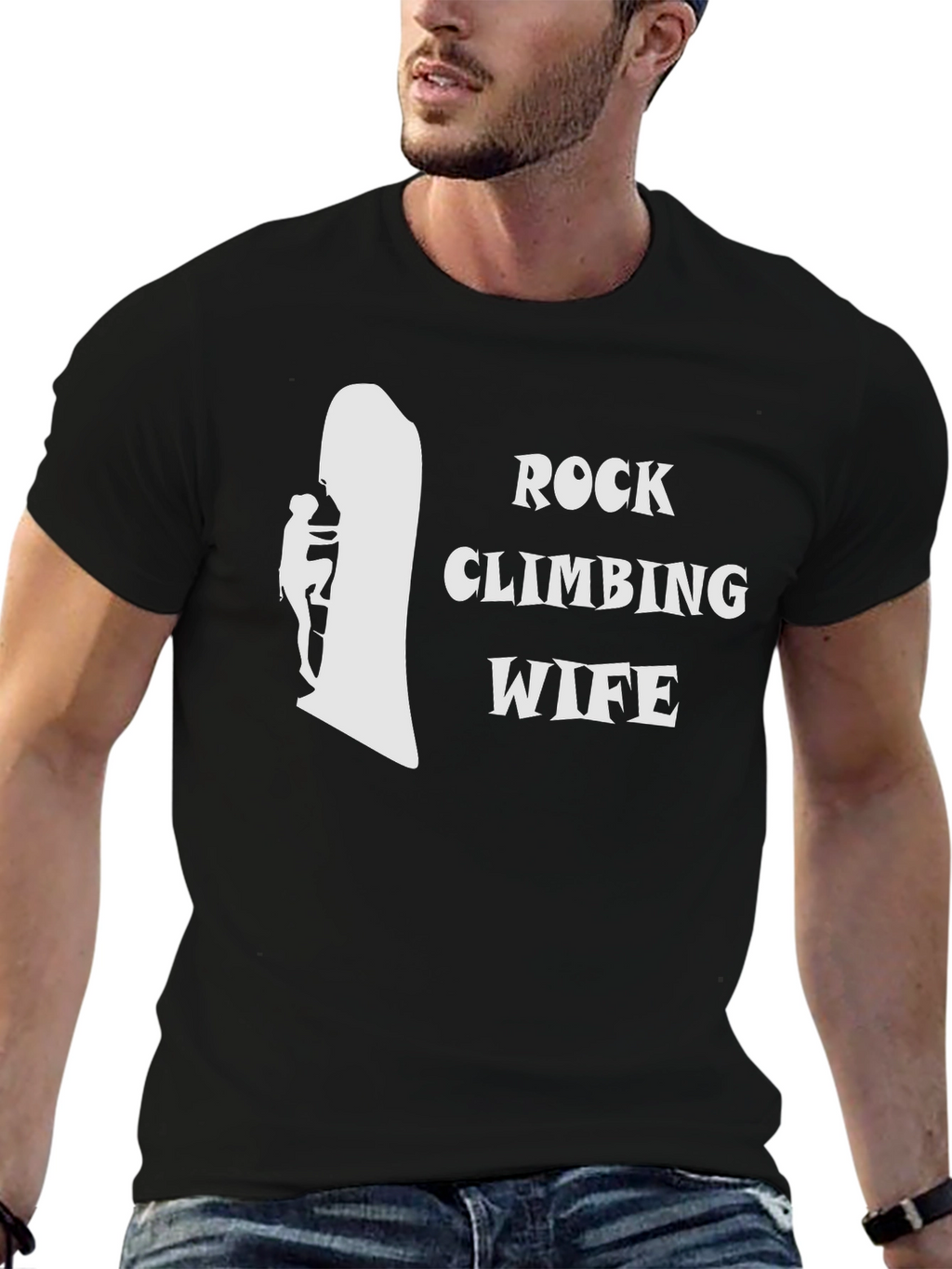 Rock Climbing Wife T-Shirt - Black