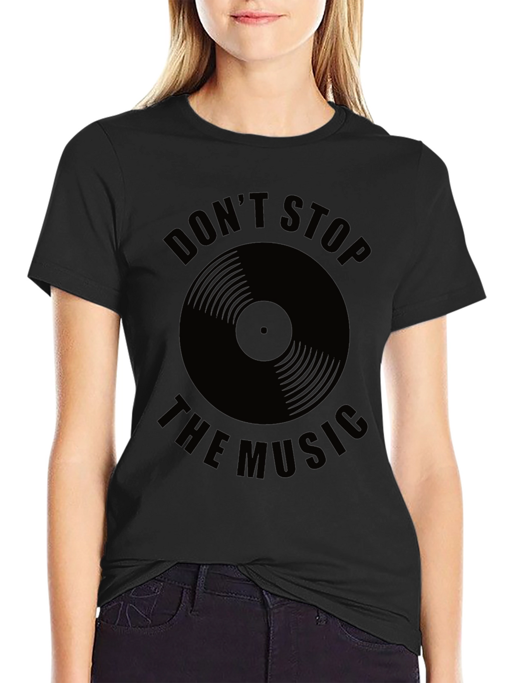Dont Stop the Music Black Graphic Tee