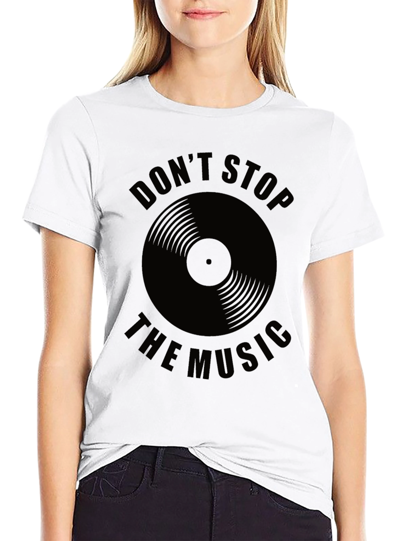 Dont Stop the Music Black Graphic Tee