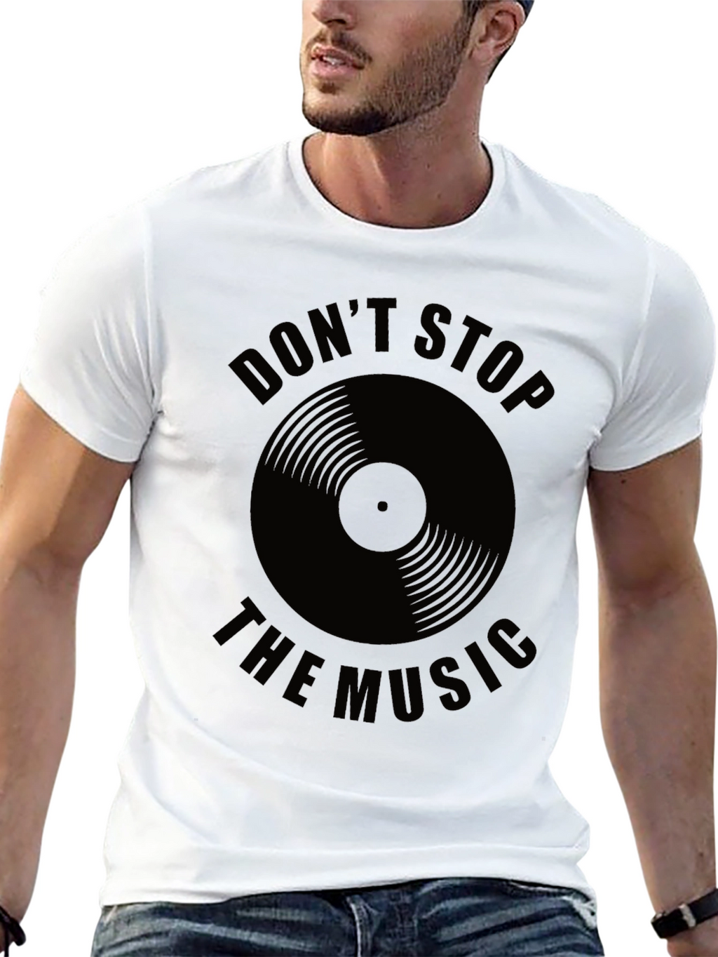 Dont Stop the Music Black Graphic Tee