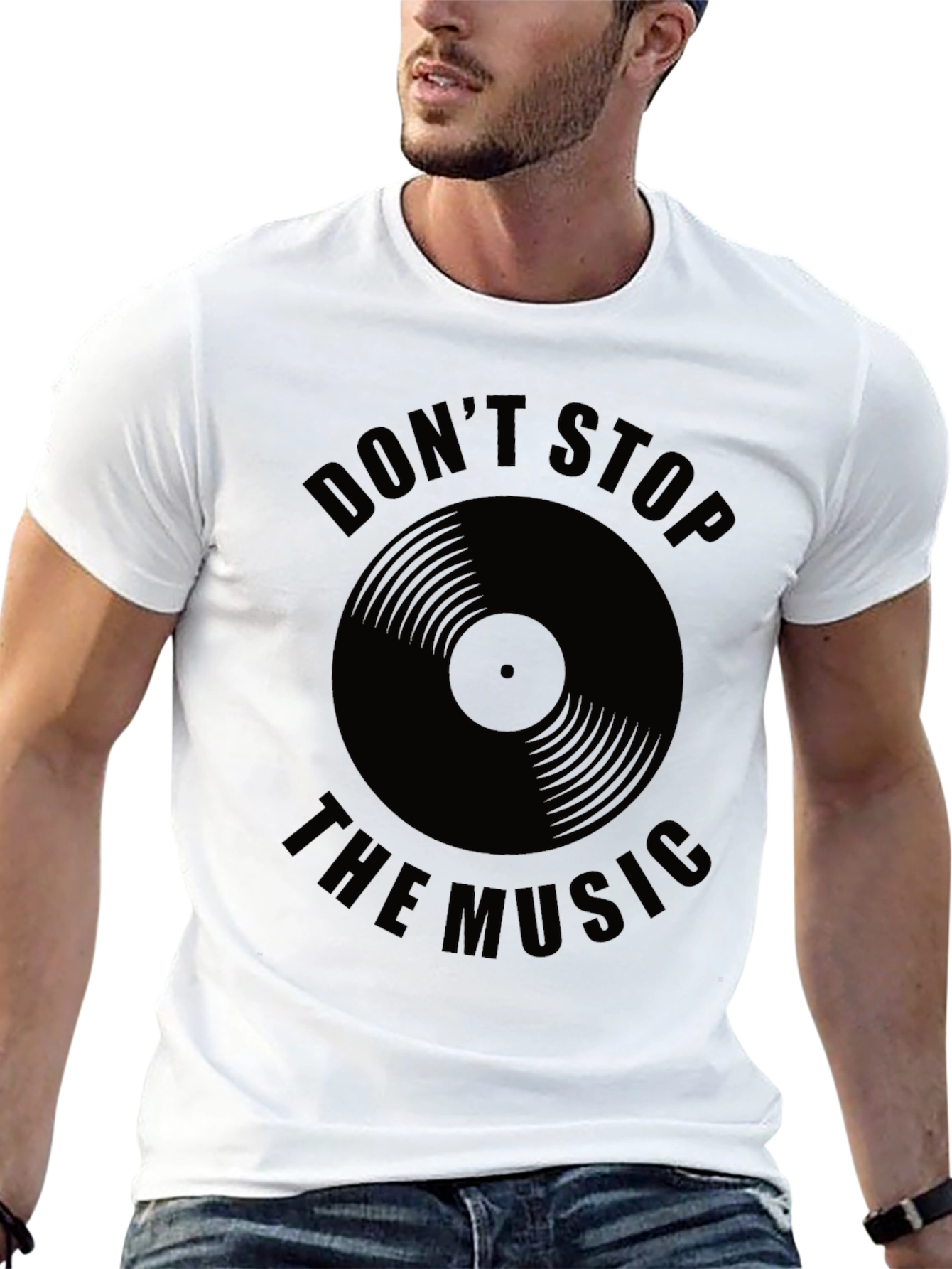 Dont Stop the Music Black Graphic Tee