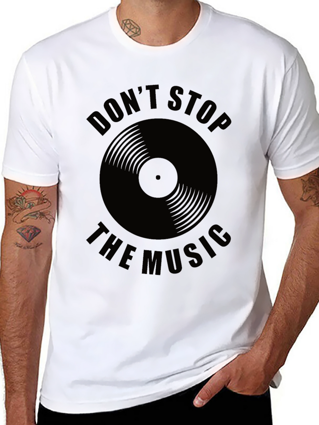 Dont Stop the Music Black Graphic Tee