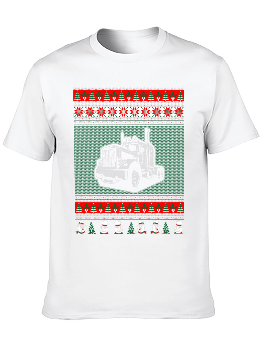 Truck Ugly Christmas Sweater Style T-Shirt