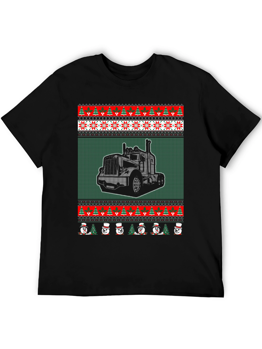 Truck Ugly Christmas Sweater Style T-Shirt
