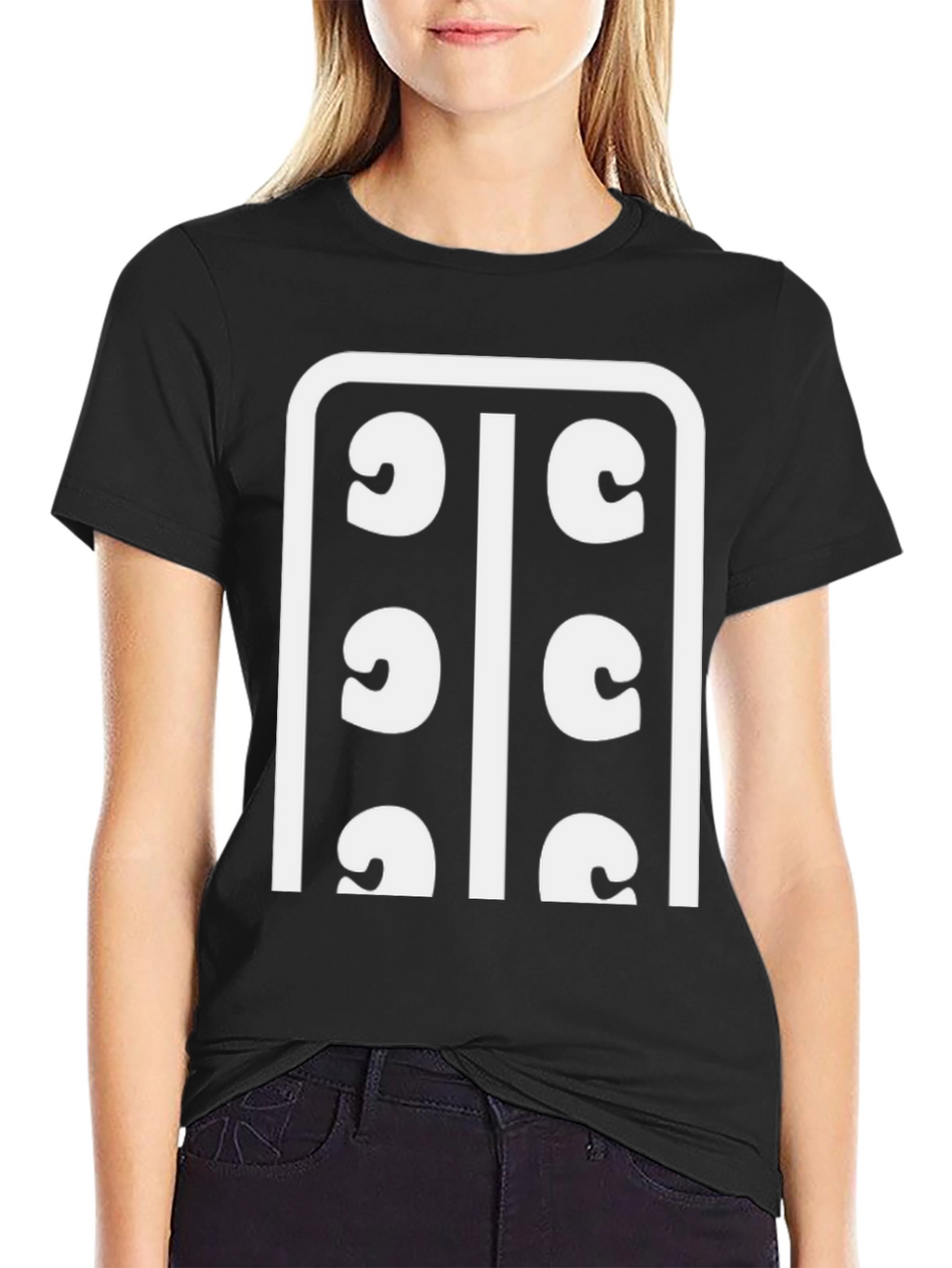 Abstract Graphic Tee - Black Cotton Blend Shirt