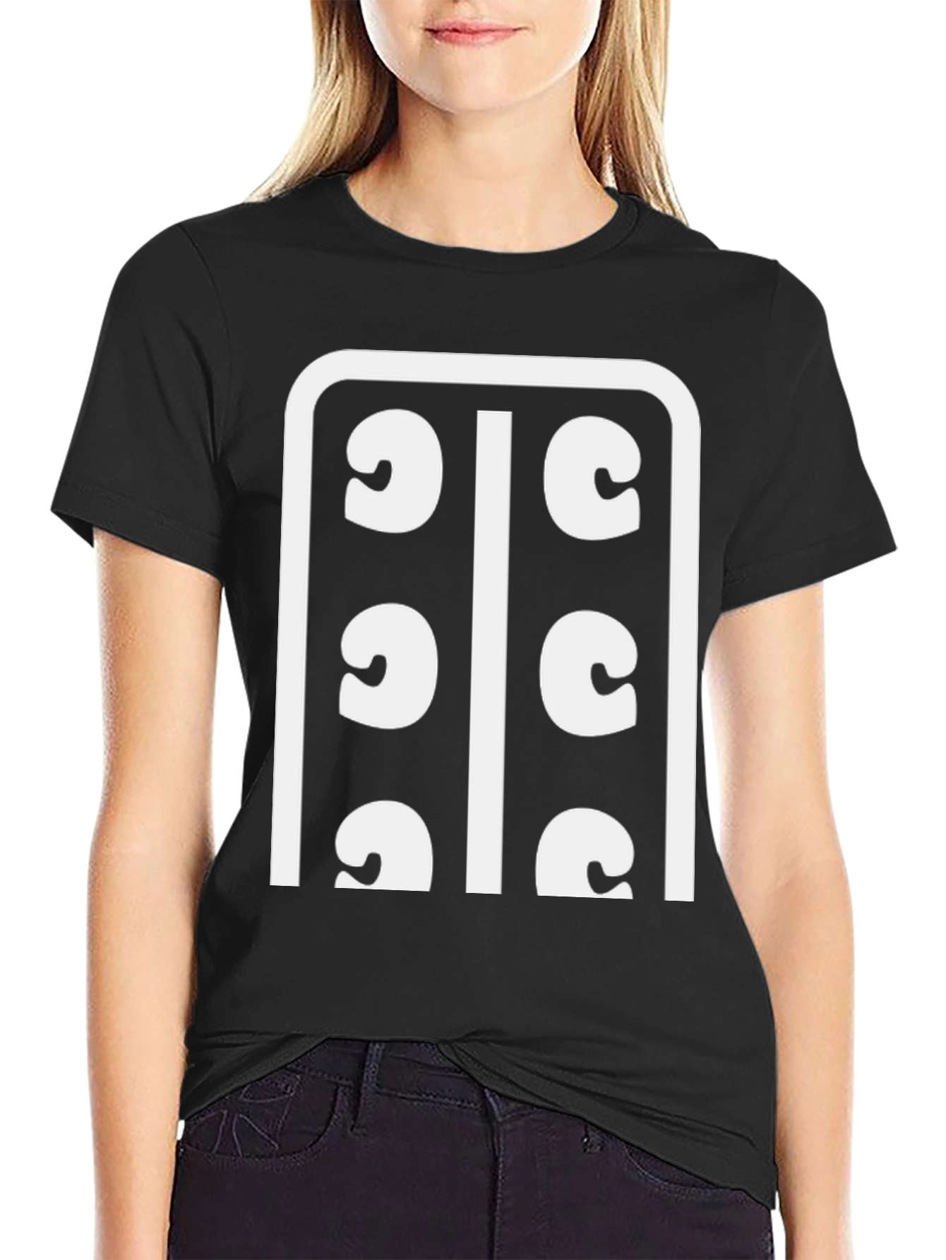 Abstract Graphic Tee - Black Cotton Blend Shirt