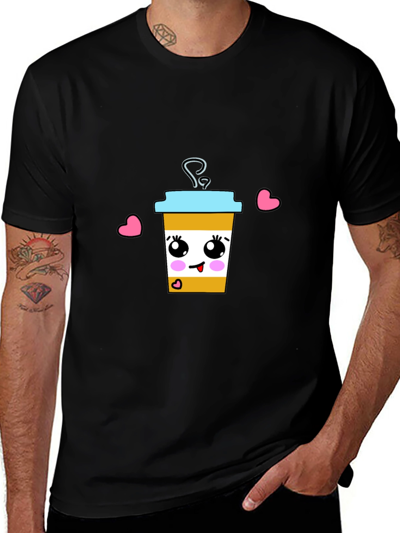 Cute Coffee Cup Graphic T-Shirt
