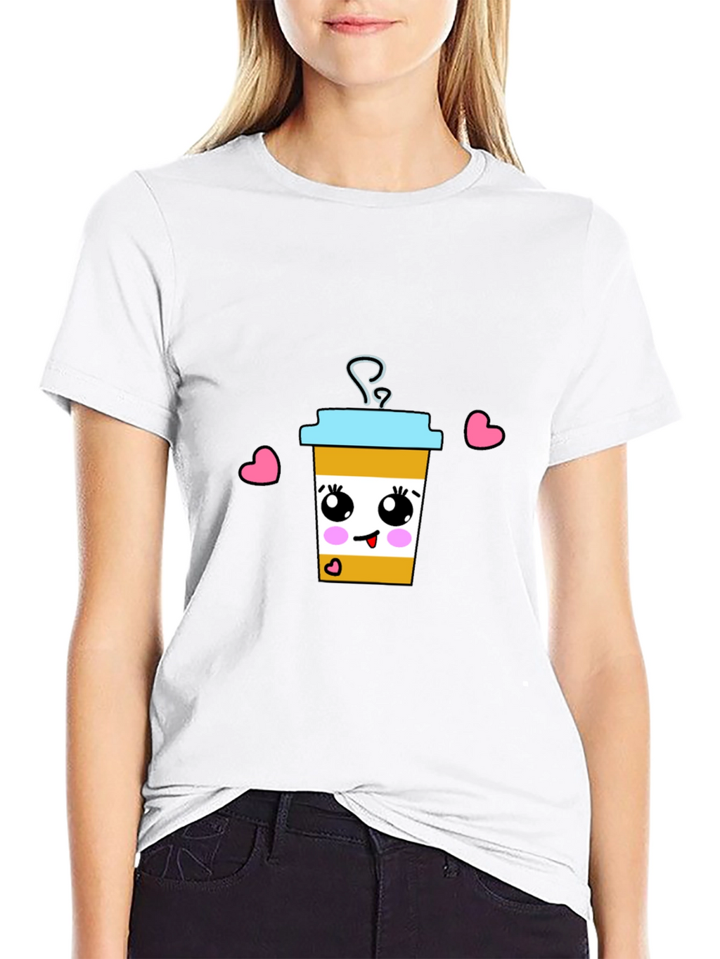 Cute Coffee Cup Graphic T-Shirt