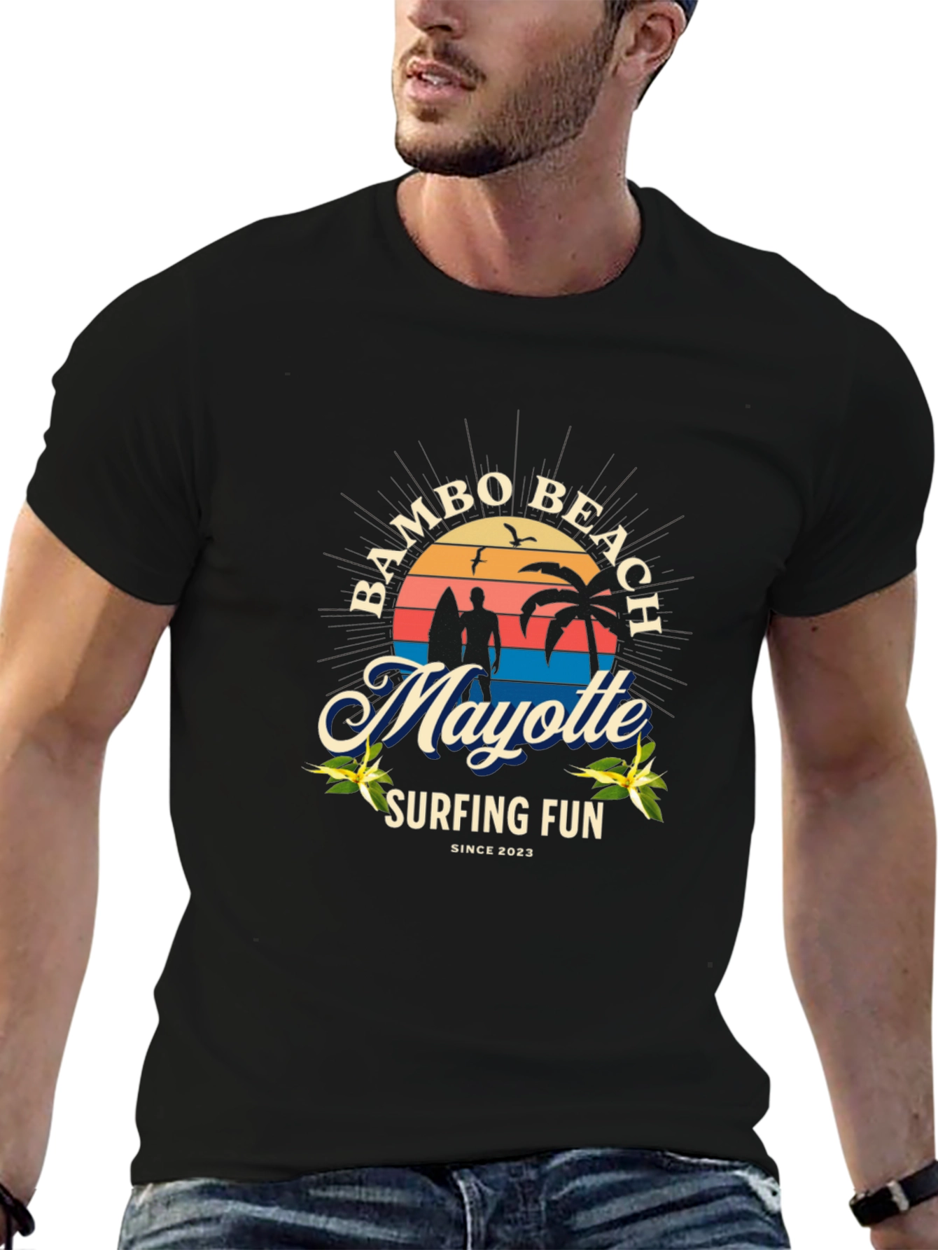 Bambo Beach Mayotte Surfing T-Shirt