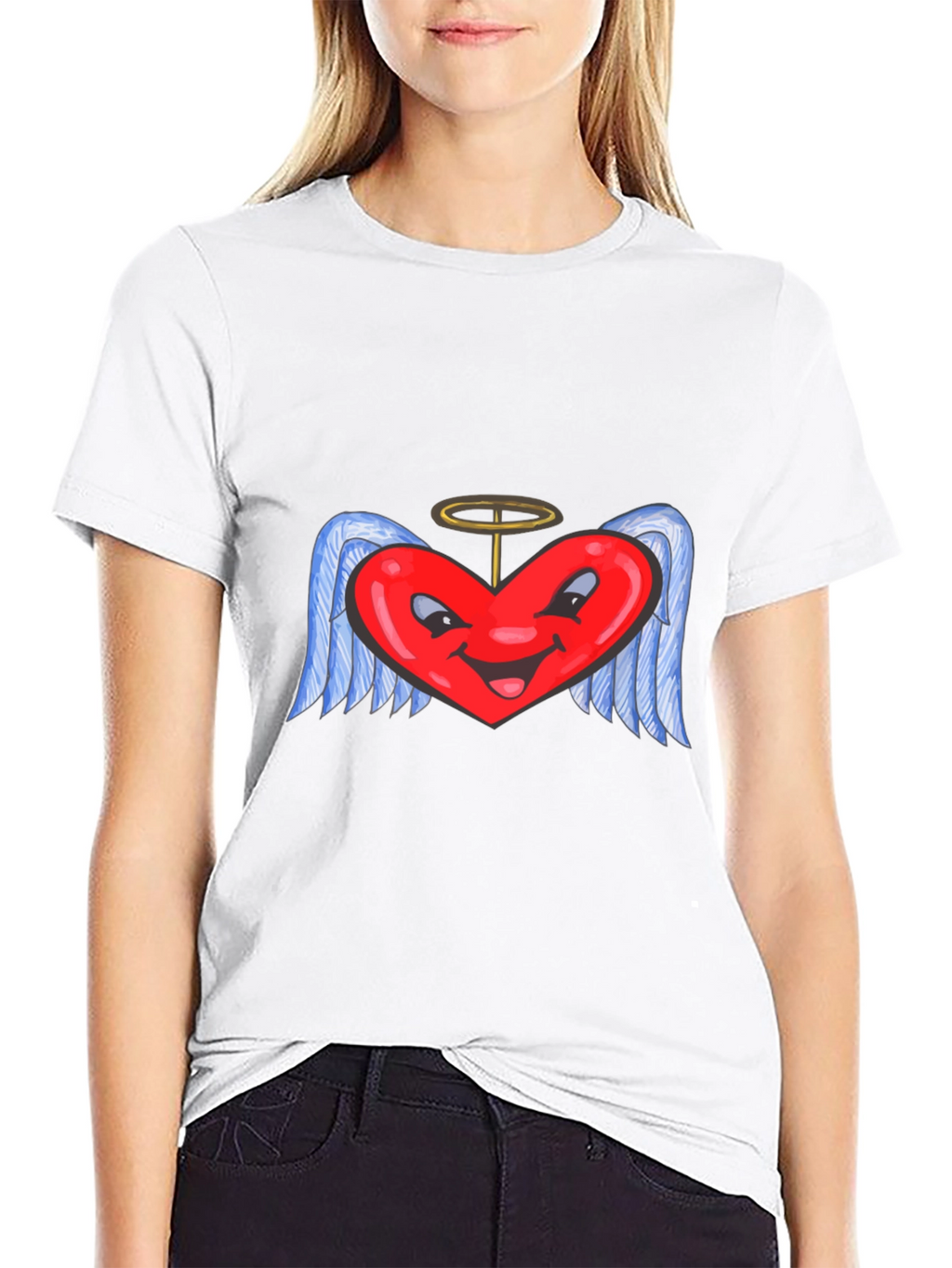 Heart Angel Black T-Shirt