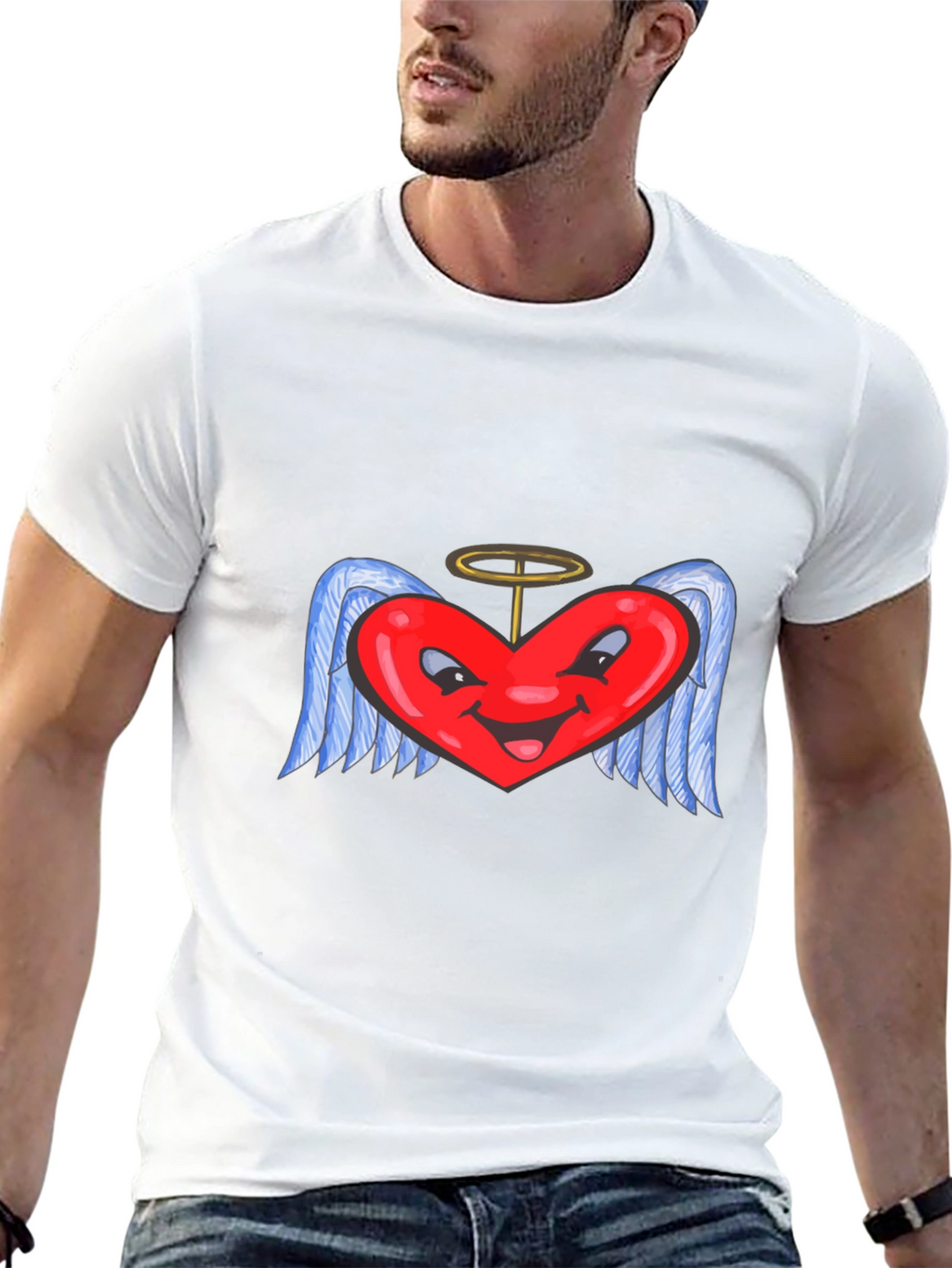 Heart Angel Black T-Shirt
