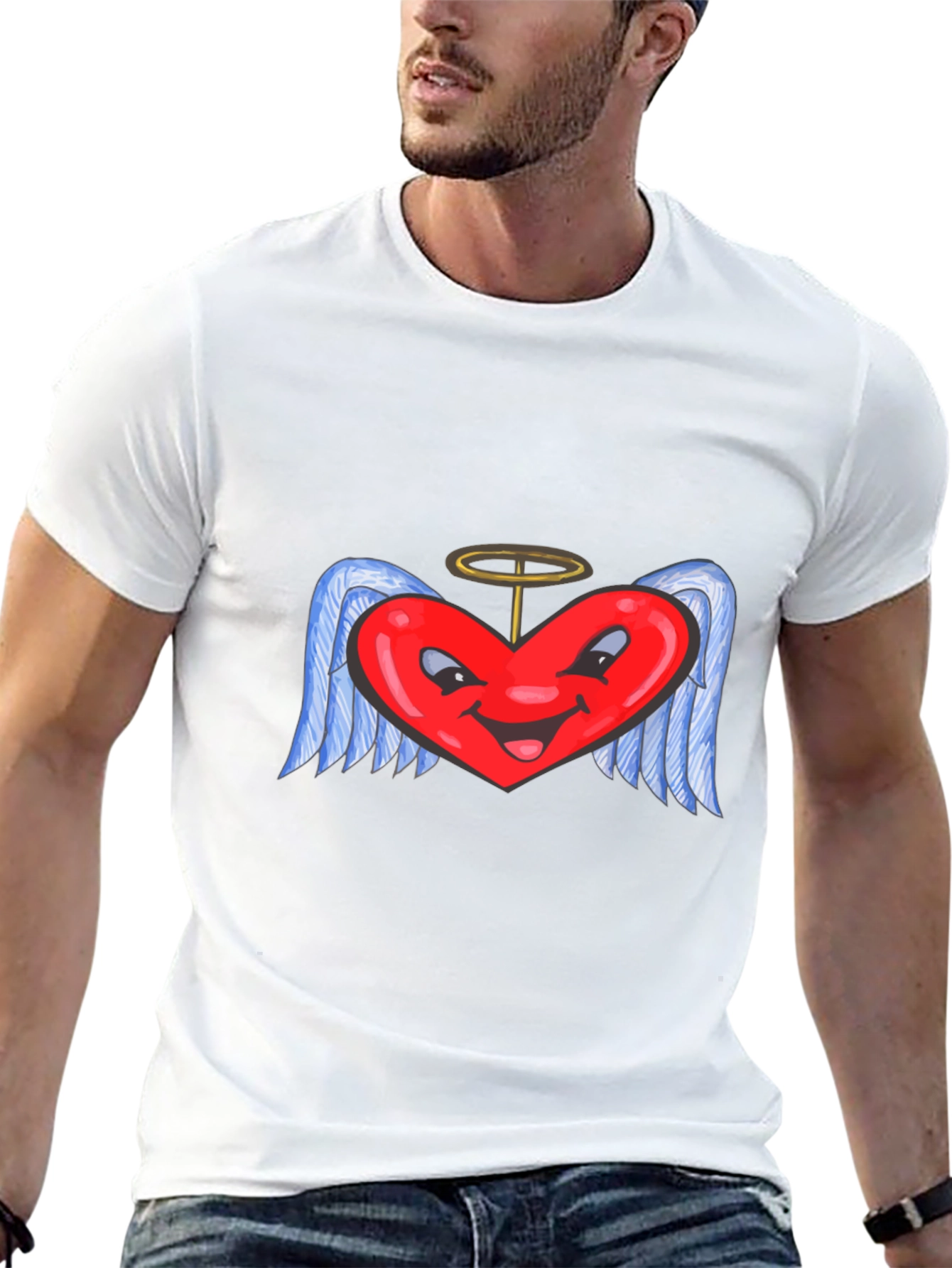 Heart Angel Black T-Shirt